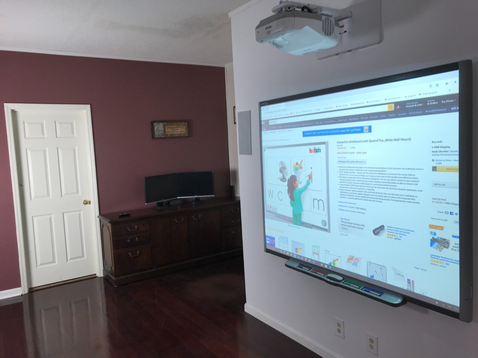 SMART Board SB680 77" Interactive Whiteboard In Excellent Condition With Pens