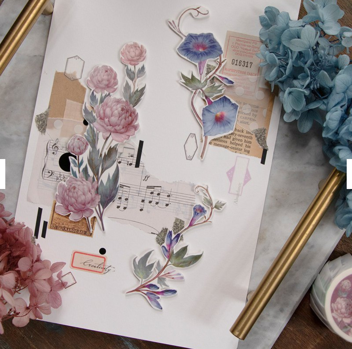 Loidesign Ipomoea & Peony "Qihua" Washi Tape SAMPLE LOOP