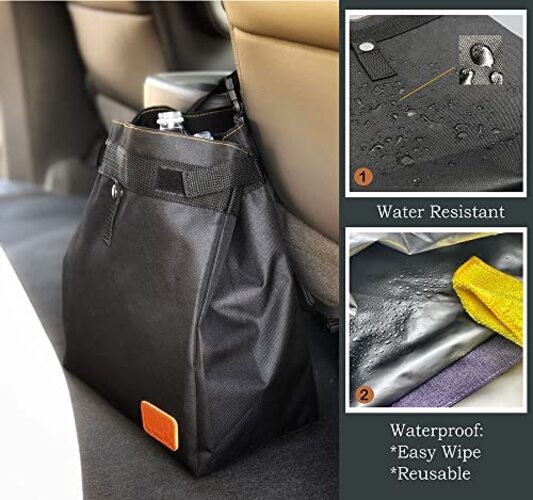 Car Trash Can Hanging for Headrest, Extra Large Waterproof Auto Garbage Pink