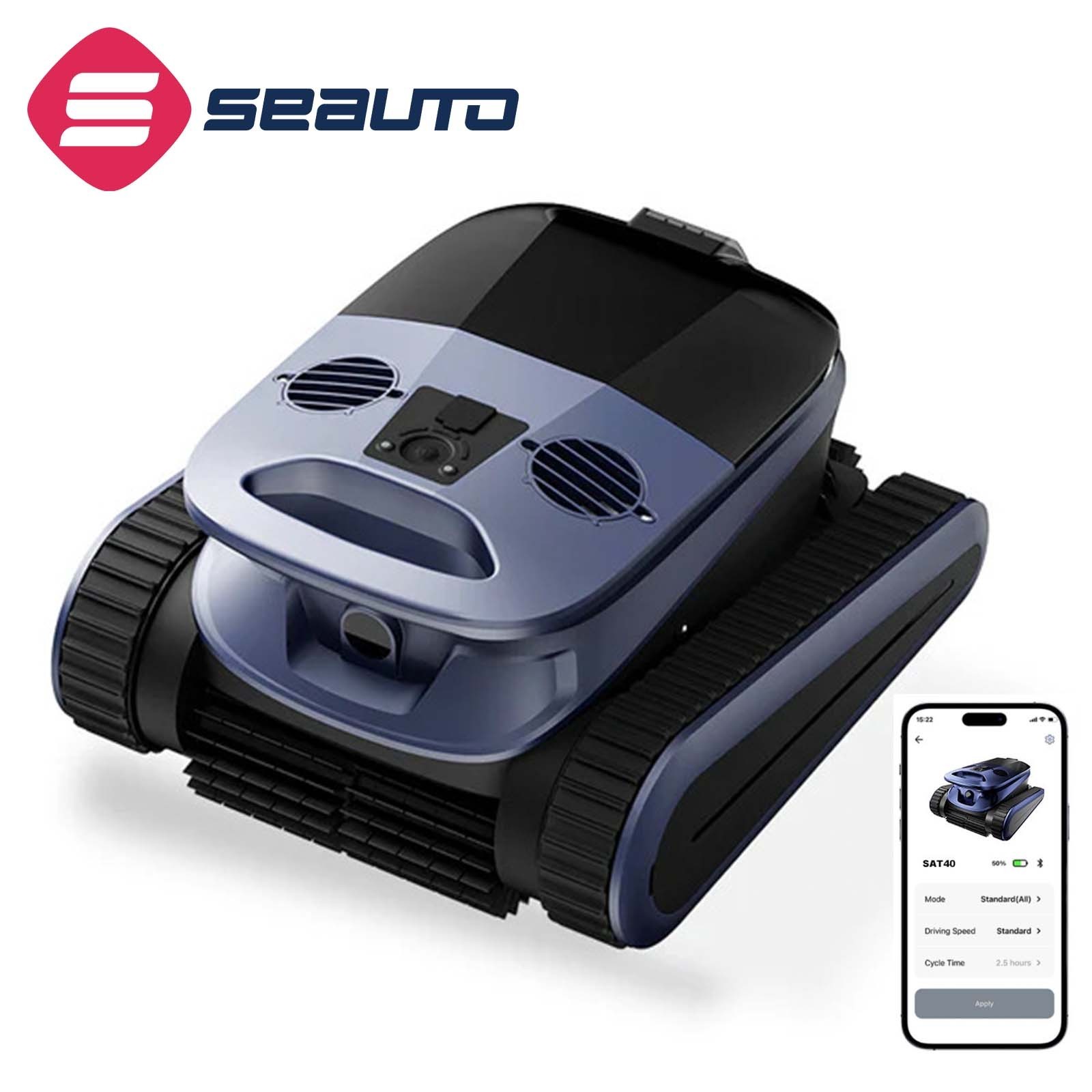 2026 Seauto Smart Pool Vacuum Robot Cordless 4H Wall & Waterline Cleaning w/APP
