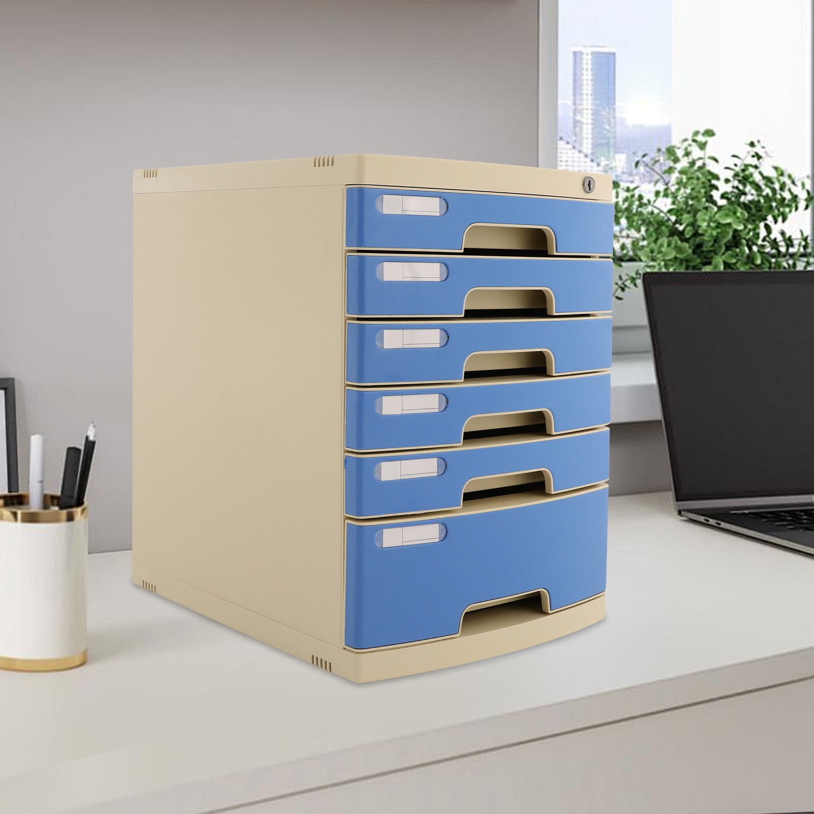 Modern Drawer Organizer Drawer Box with 6 Compartments Drawer File Organizer