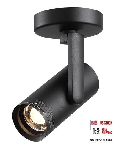 12W LED Dimmable Zoomable Ceiling Spotlight Indoor – Adjustable Beam Black