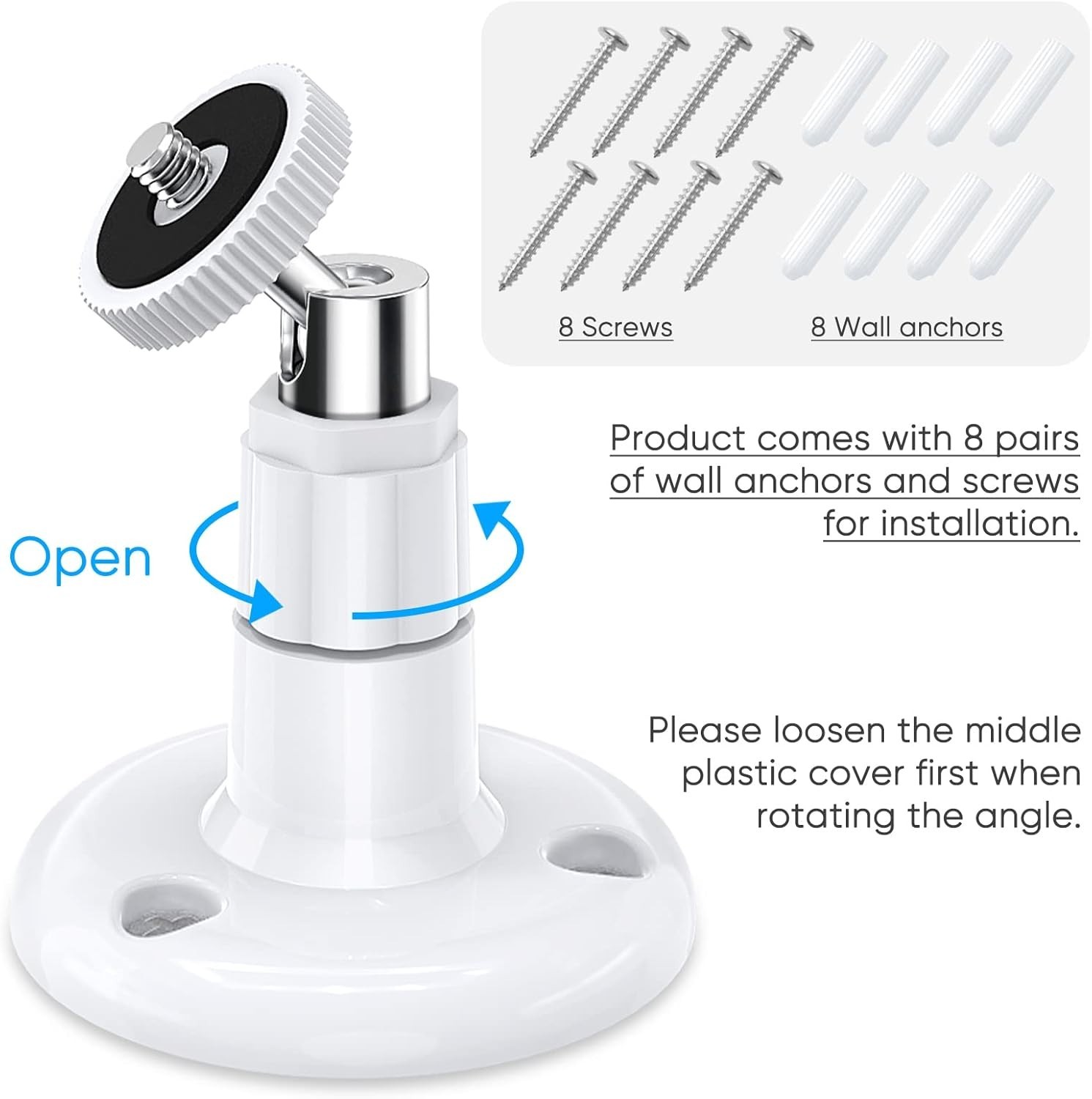 Enhanced Security with 2-Pack Adjustable Wyze Cam Mount - 360° Swivel Bracket