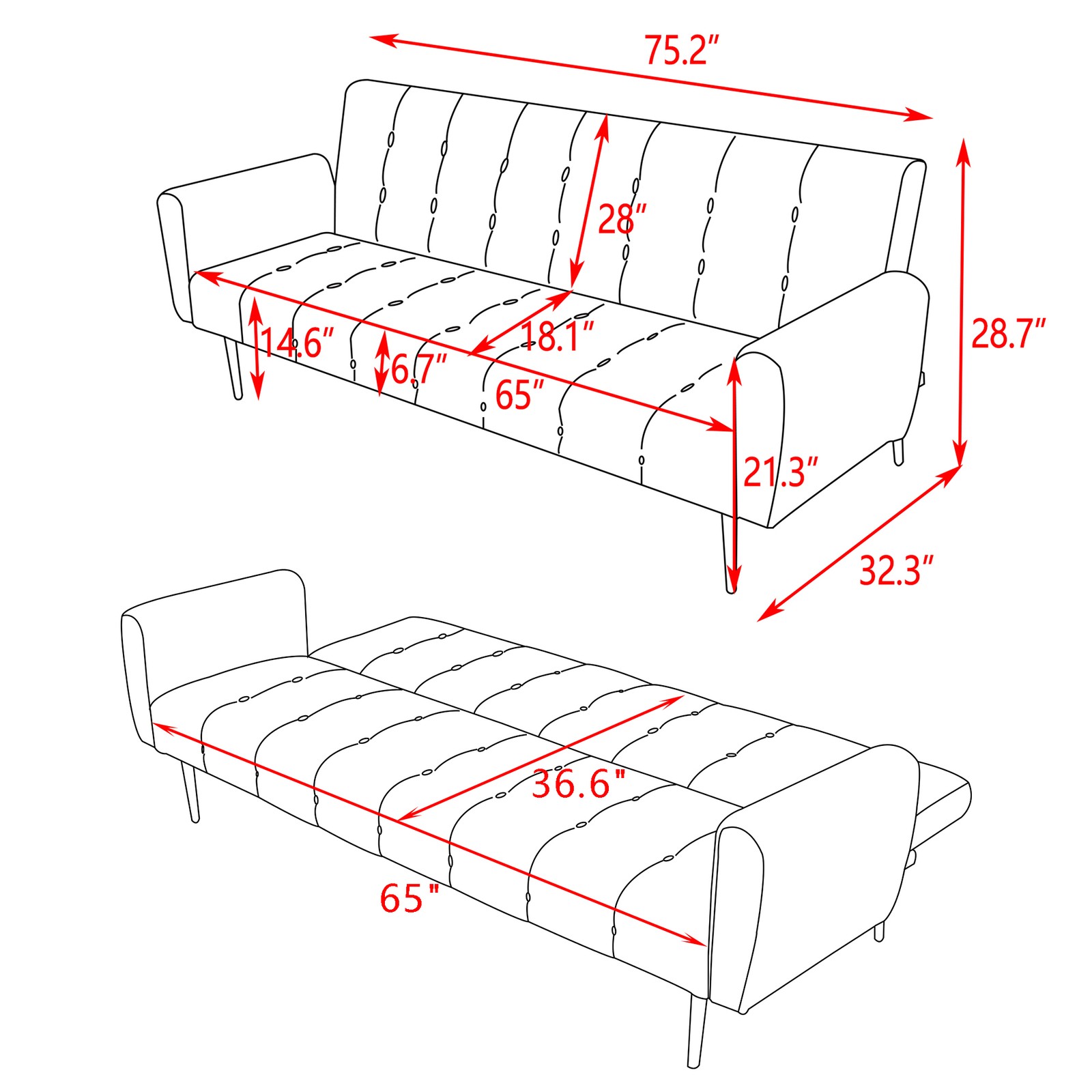SOFA BED - DARKGREY