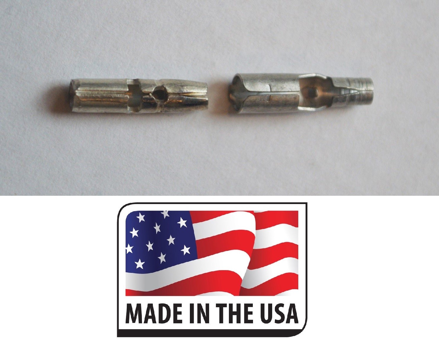 (100) 16-14 BULLET CONNECTOR (MALE/FEMALE) NON INSULATED .157 5/32" Made USA