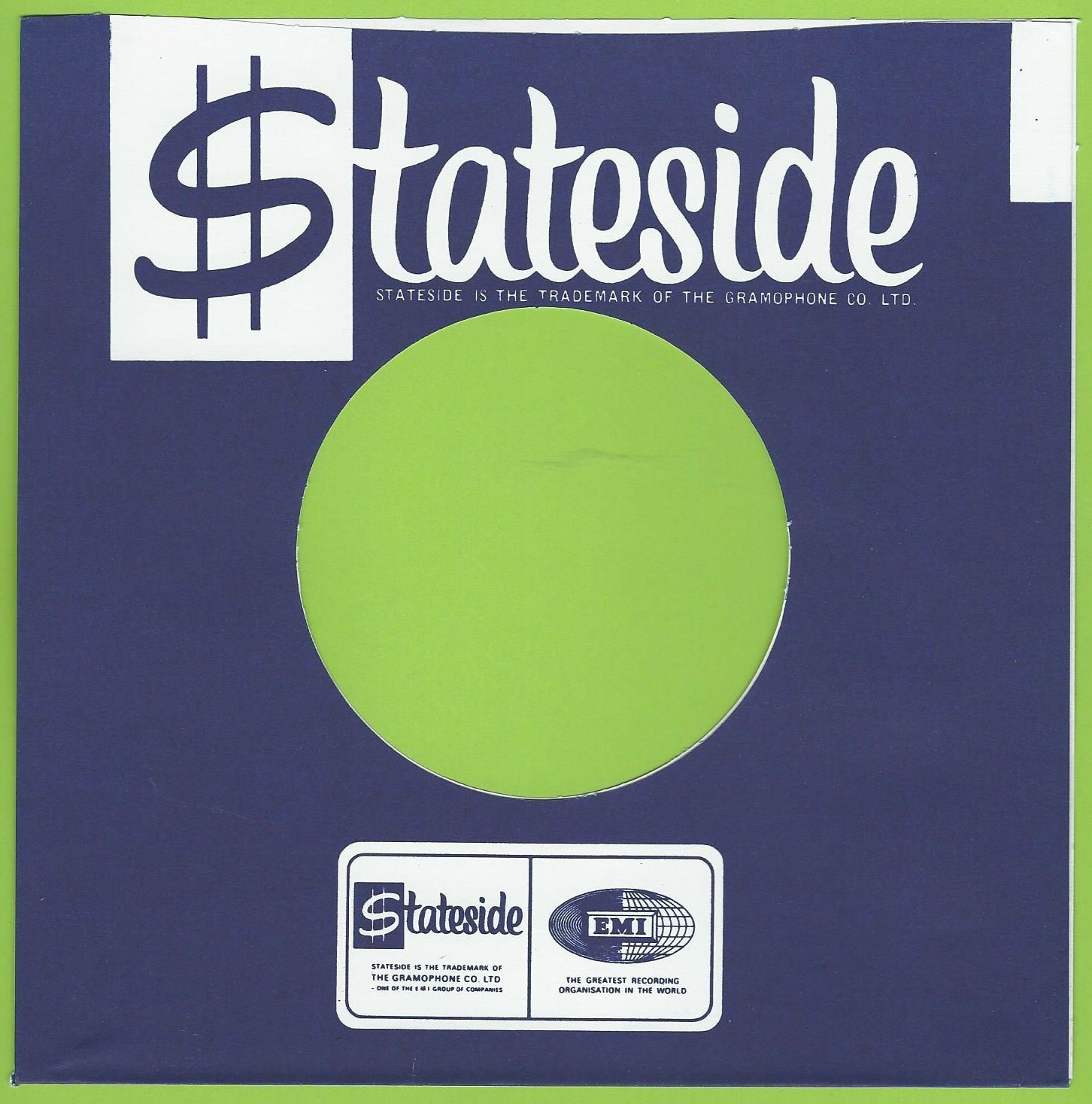STATESIDE (dark blue & white) REPRODUCTION RECORD COMPANY SLEEVES - (pack of 10)