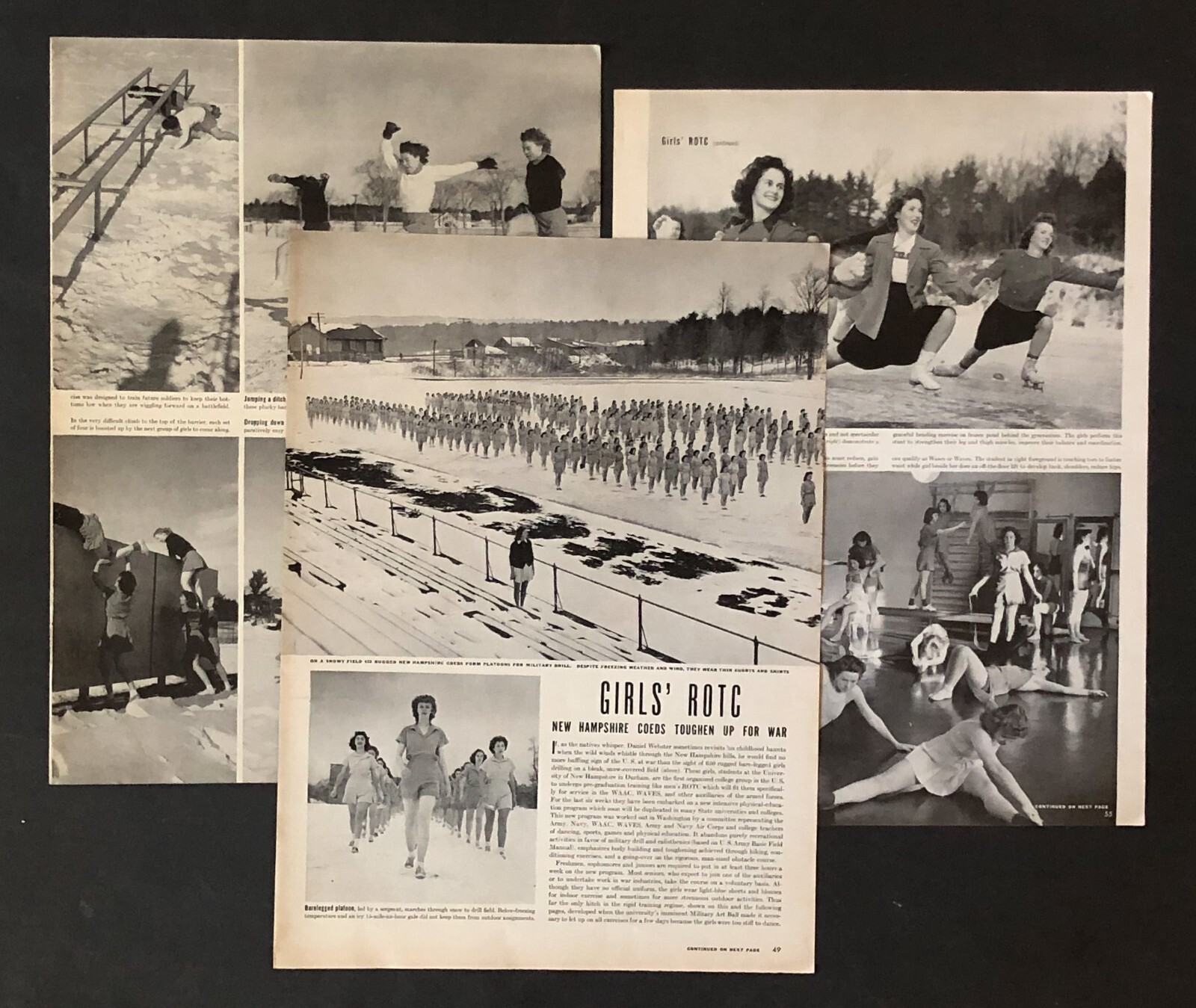 1943 Woman ROTC WW II Article University of New Hampshire Durham Military Vtg