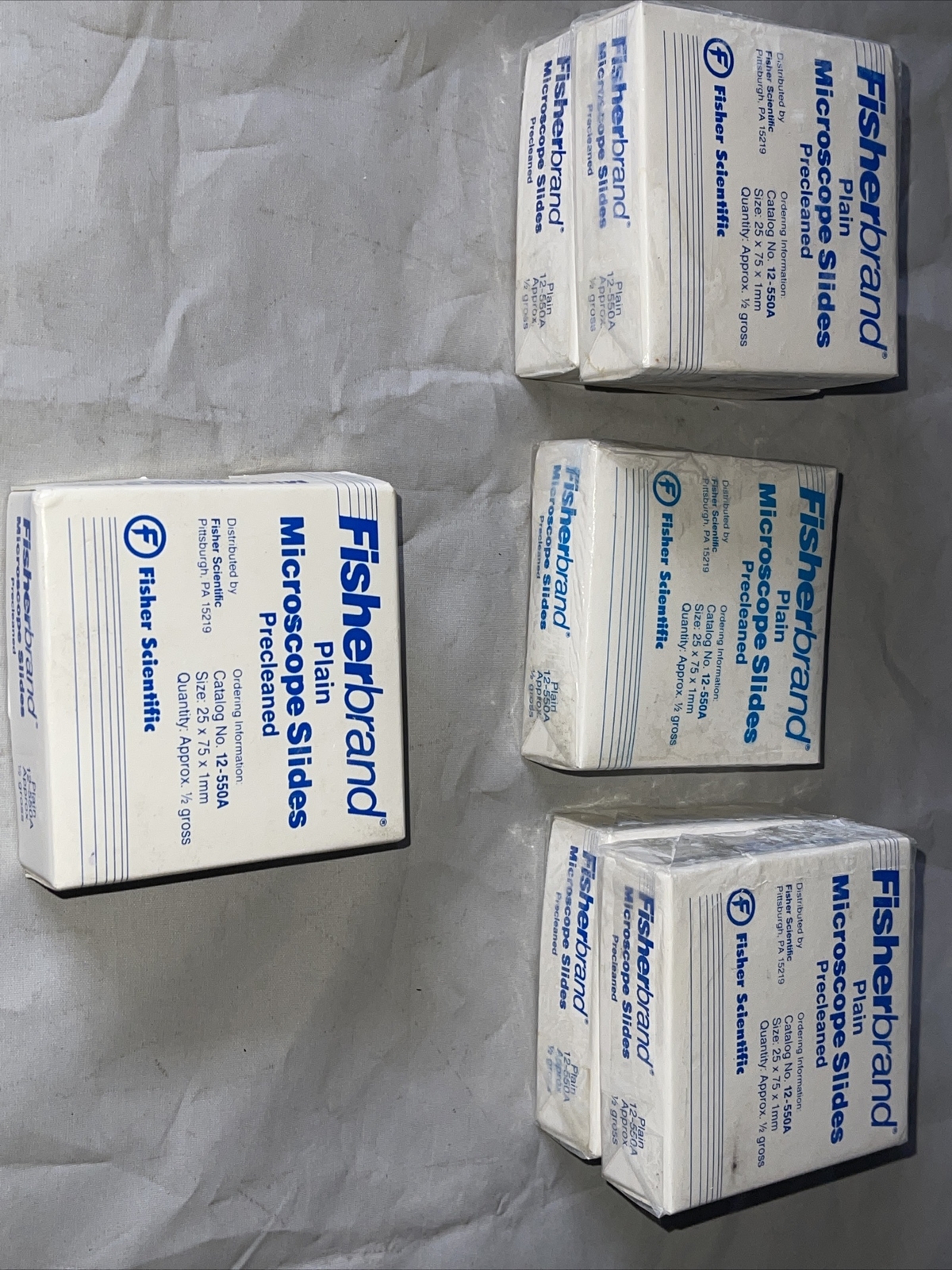 72 Pack - Fisher Scientific Precleaned Plain Microscope Slides 12-550-A3
