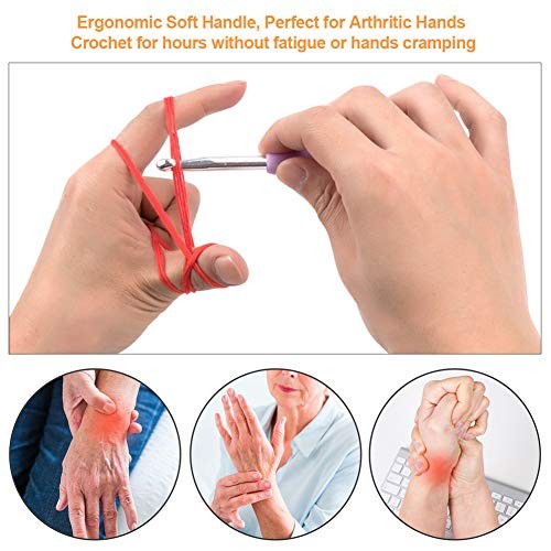 14pcs Crochet Hooks Set Ergonomic Soft Grip 2mm To 10mm Bamboo Yarn Craft