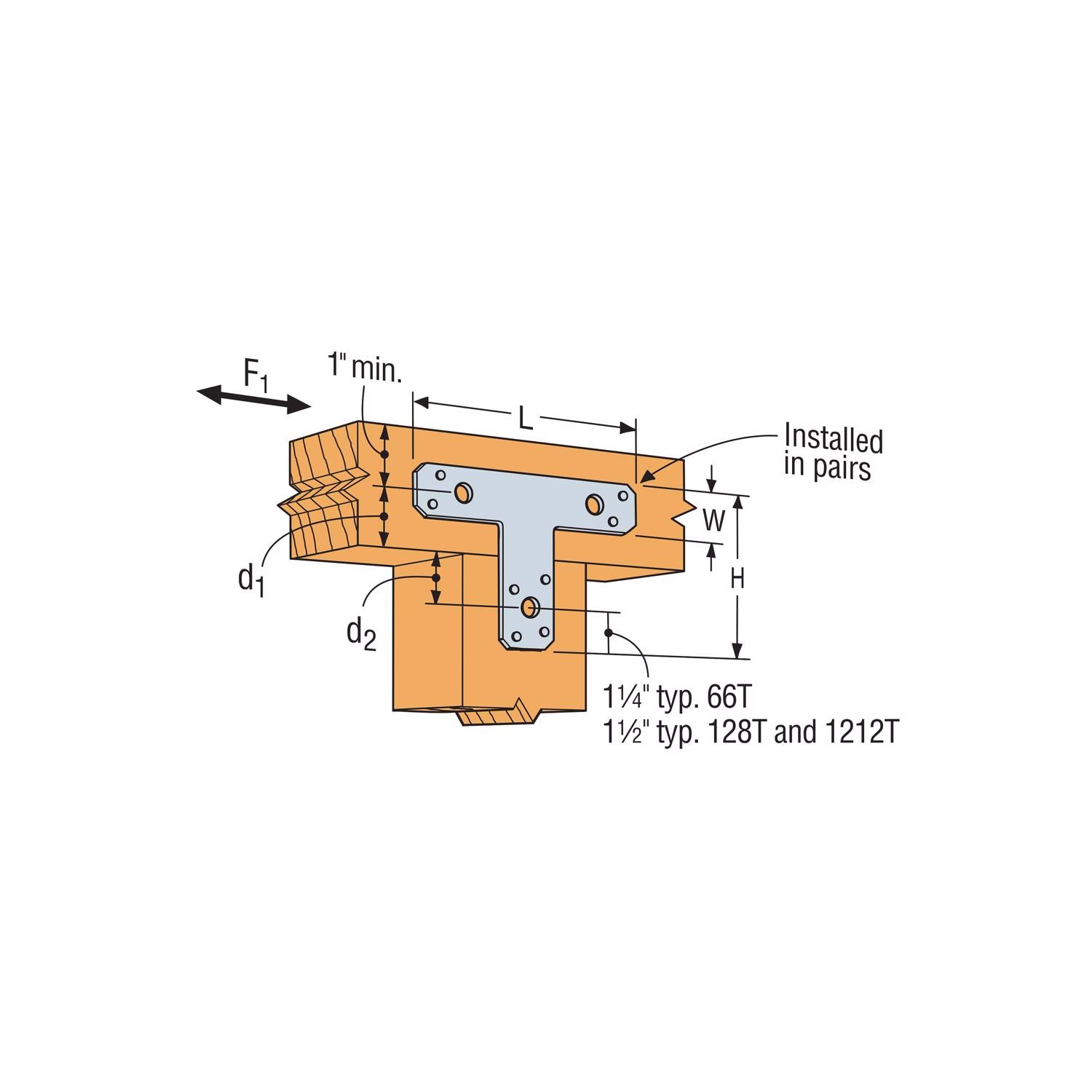 Simpson Strong-Tie 66T Galvanized Steel T-Strap Tie 14 ga. x 6 in. (Pack of 10)