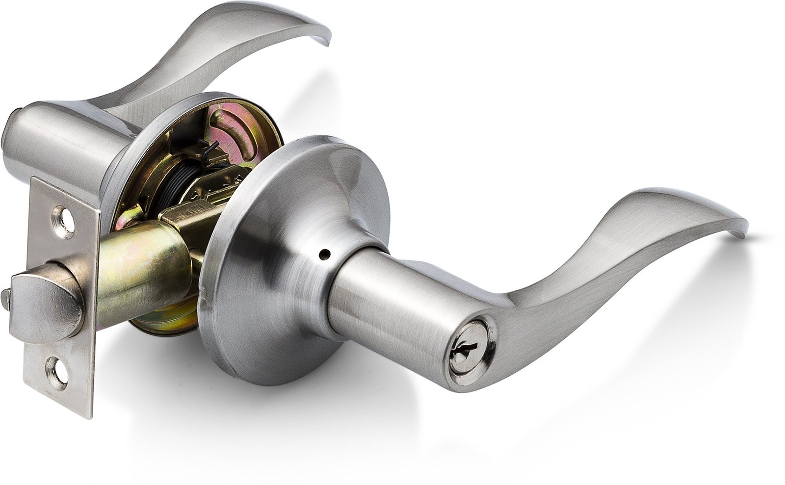 Entrance Lever Door Handle [Lock with Two Keys] for Office or Front Door with...