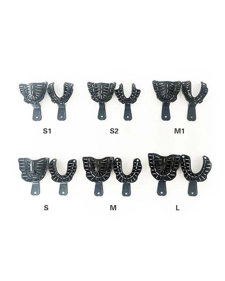 12 Pcs Dental Impression Trays Heat Mouldable Impression Trays Color Of Black