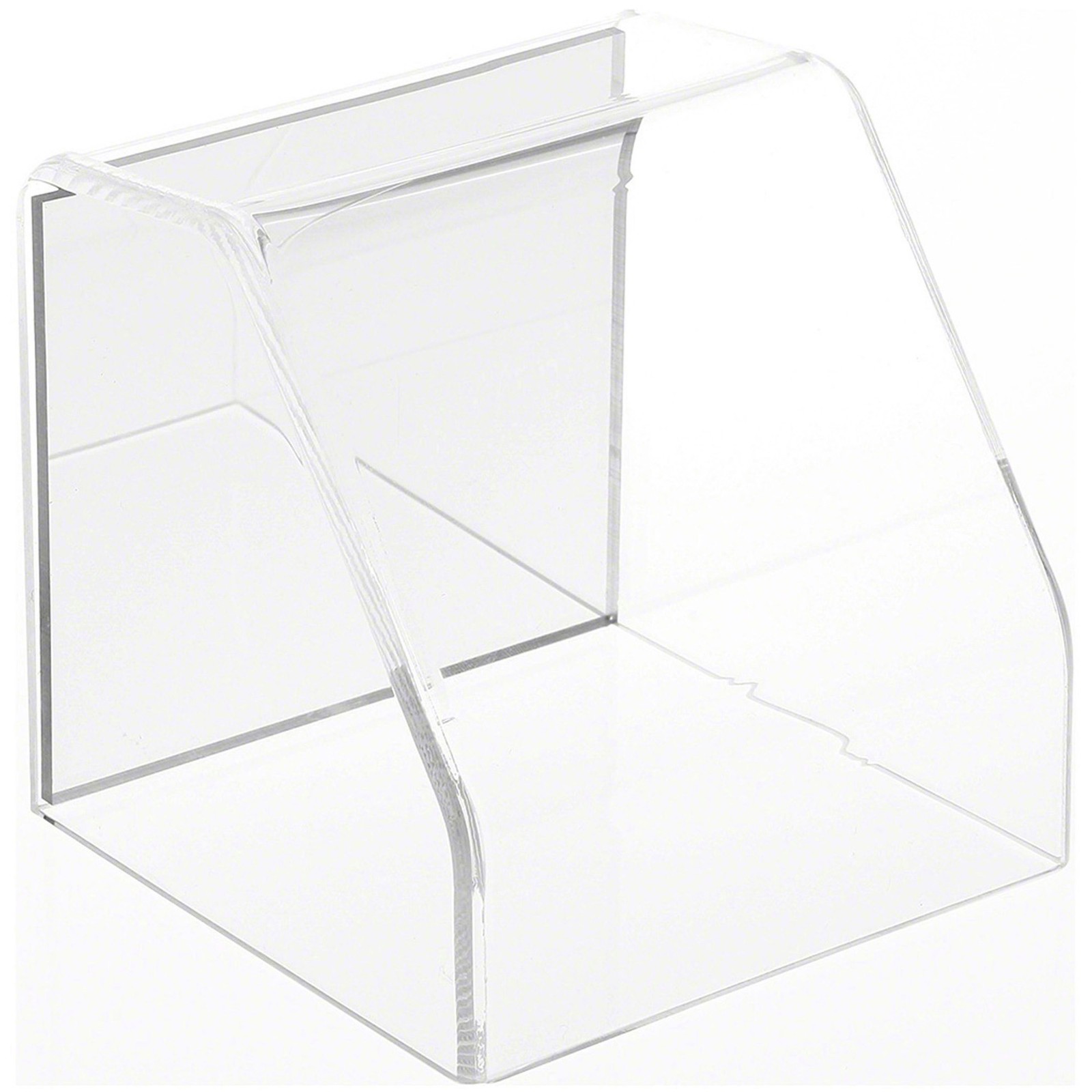 Plymor Clear Acrylic Slanted Display Case with No Base (Mirrored), 4" x 4" x 4"