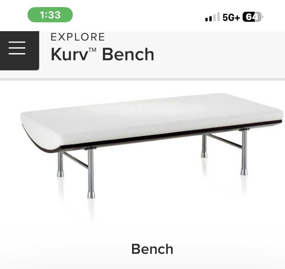 Large Kurv Leather Bench