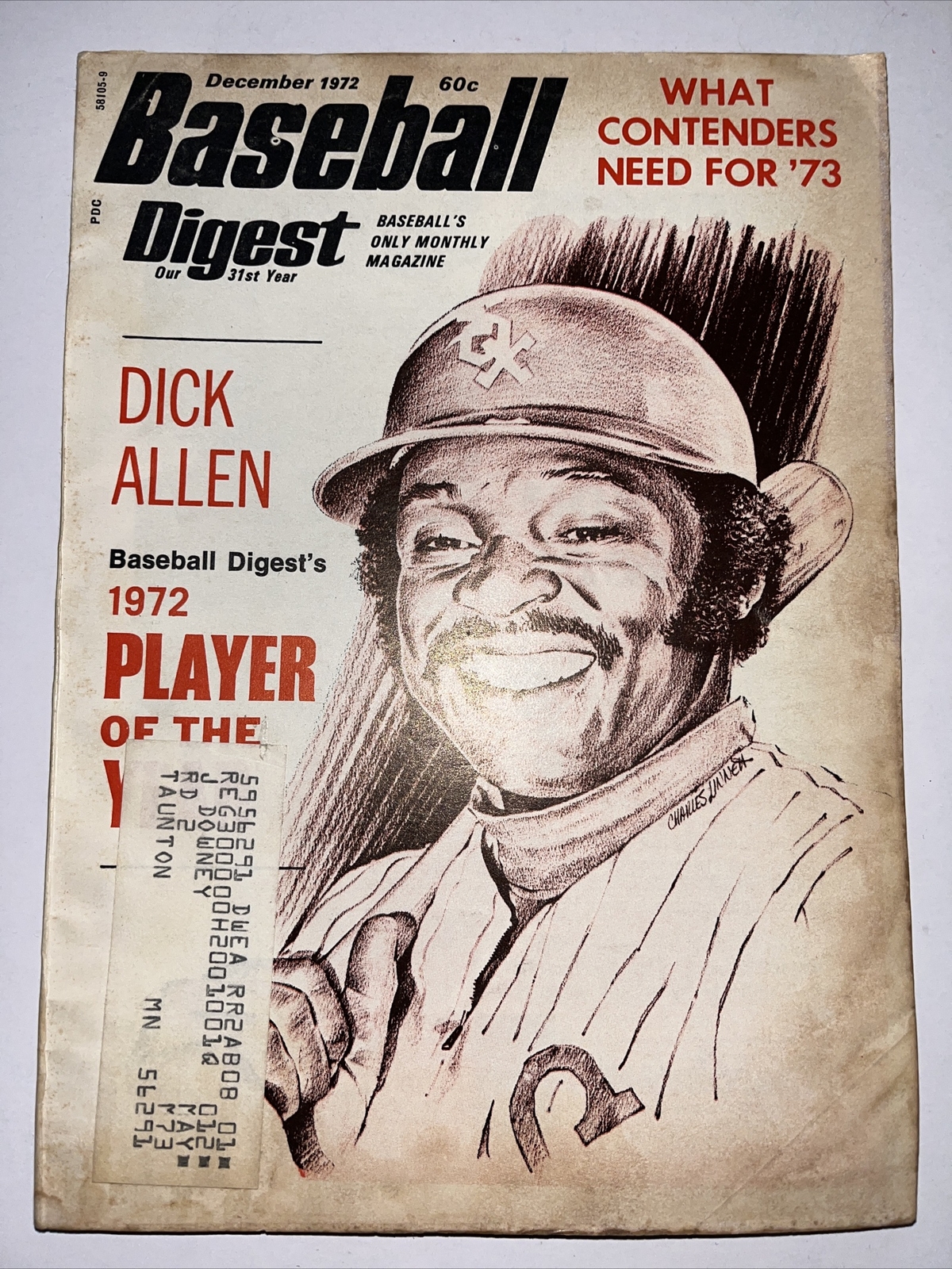 Baseball Digest Magazine December 1972 Dick Allen Chicago White Sox, Nice! (B6)