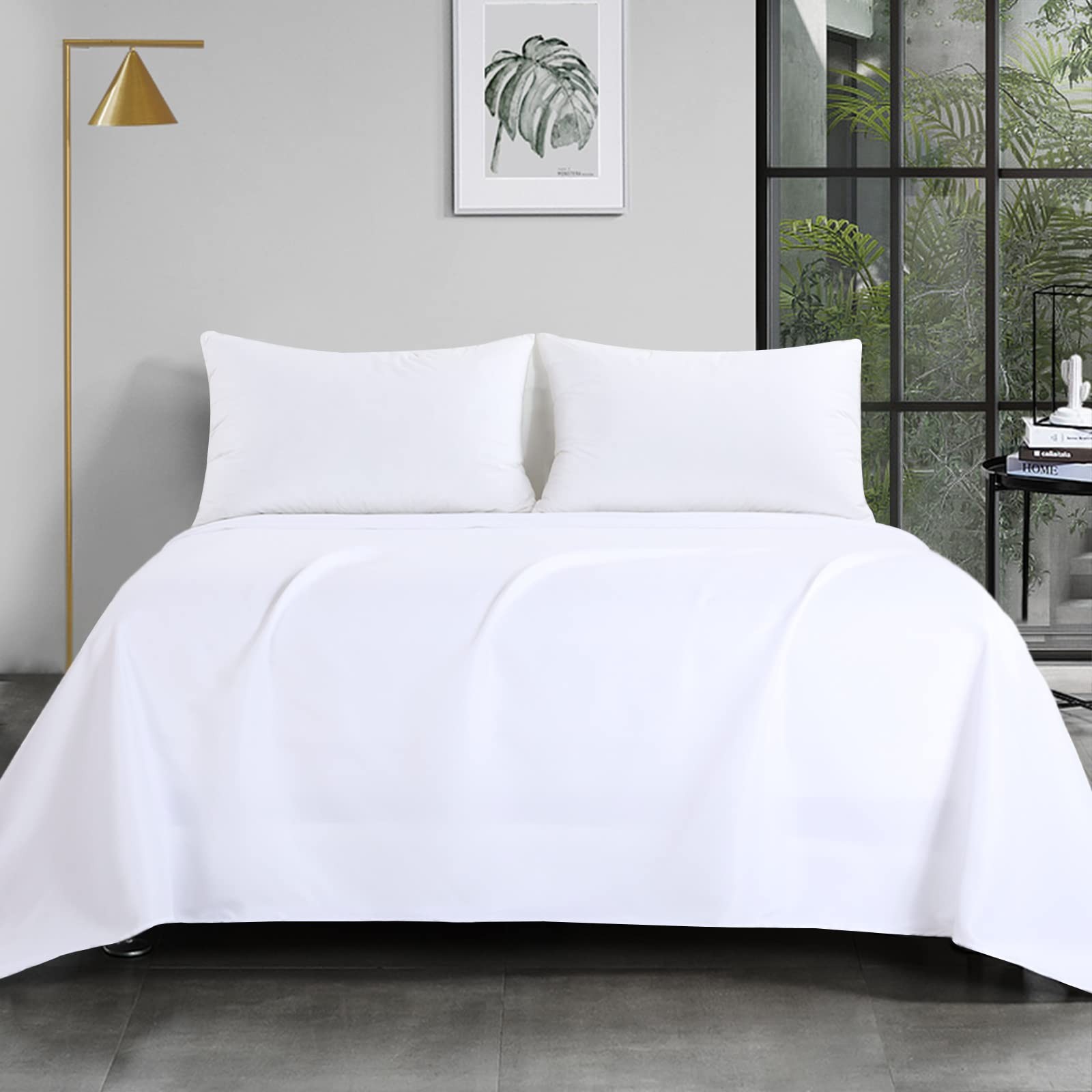 Alaskan King (120x132) Flat Sheet, White Extra Large Oversized King Flat Shee...