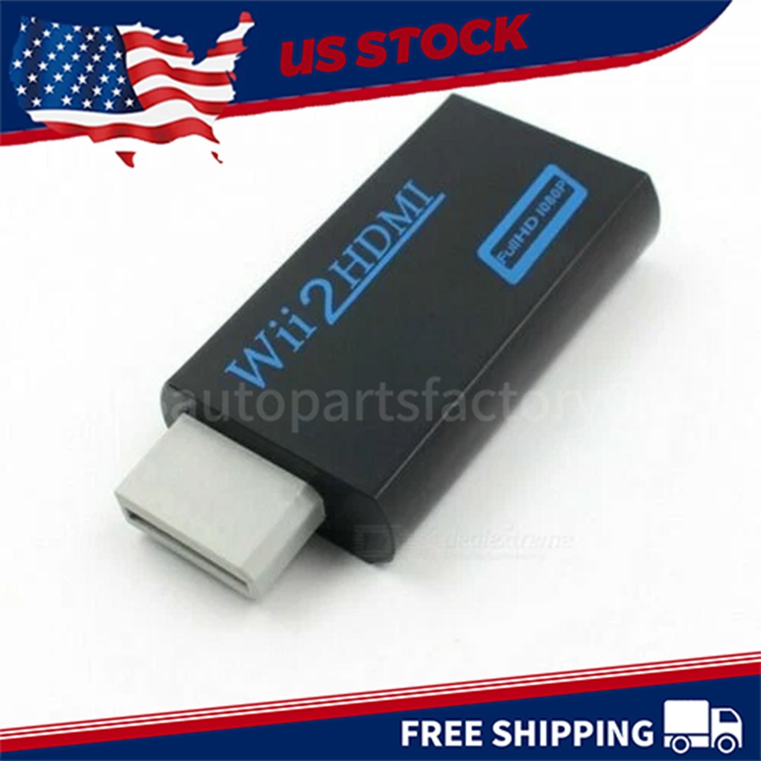 Portable Wii to HDMI Wii2HDMI Full HD Converter Audio Output Adapter TV Black