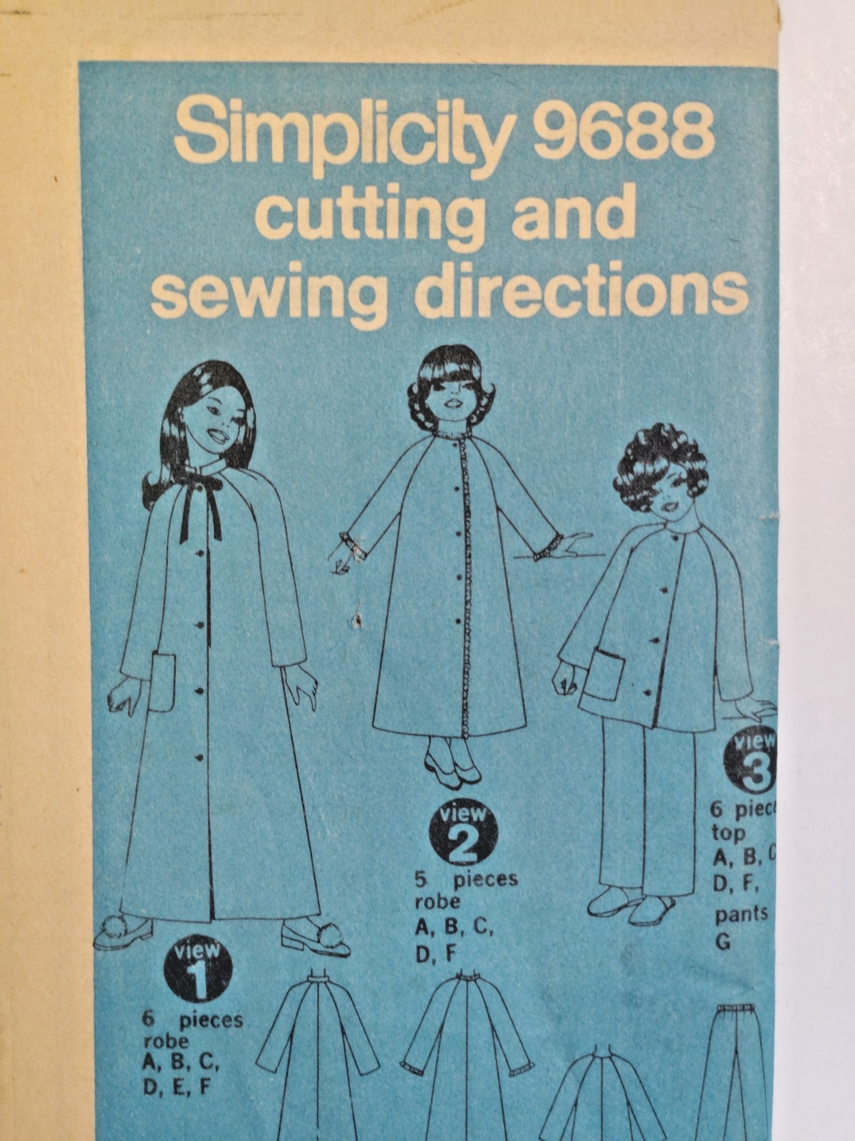 Pajamas Shirt Pants Gown Girls 6 Simplicity 9688 Sewing Pattern NO ENVELOPE UC