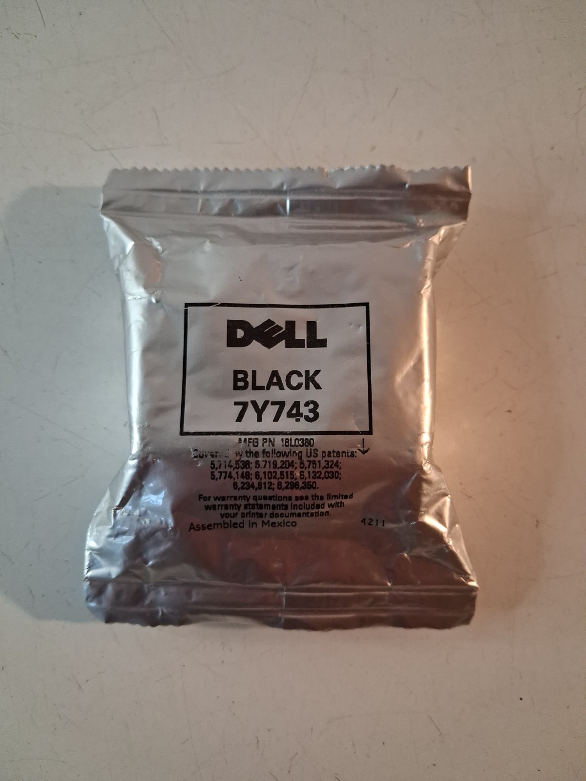 Dell Black 7Y743 Black Ink Cartridge 7Y743, (Sealed)(As IS)