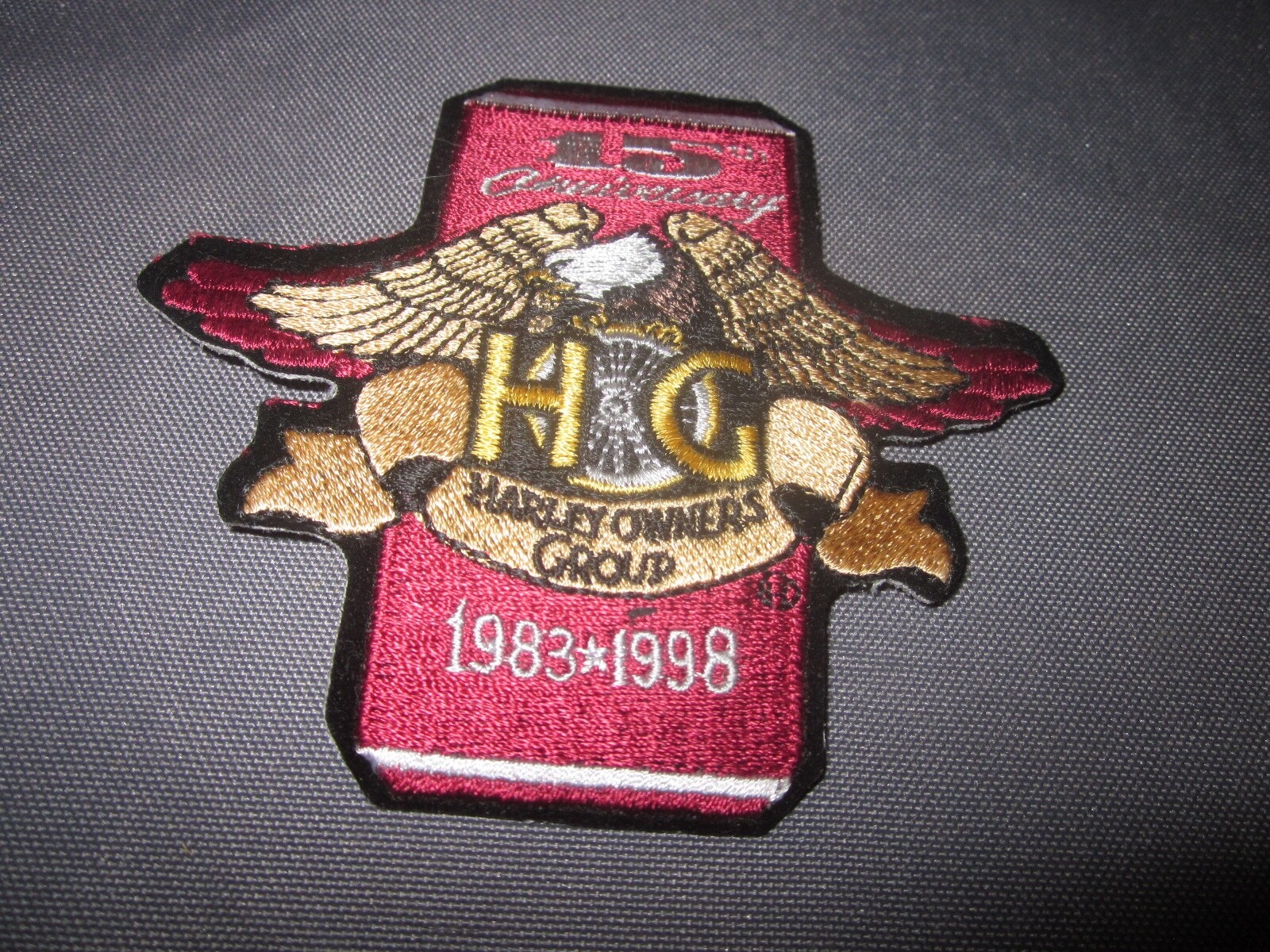 HOG HARLEY OWNERS GROUP 15th ANNIVERSARY PATCH 1983-1998