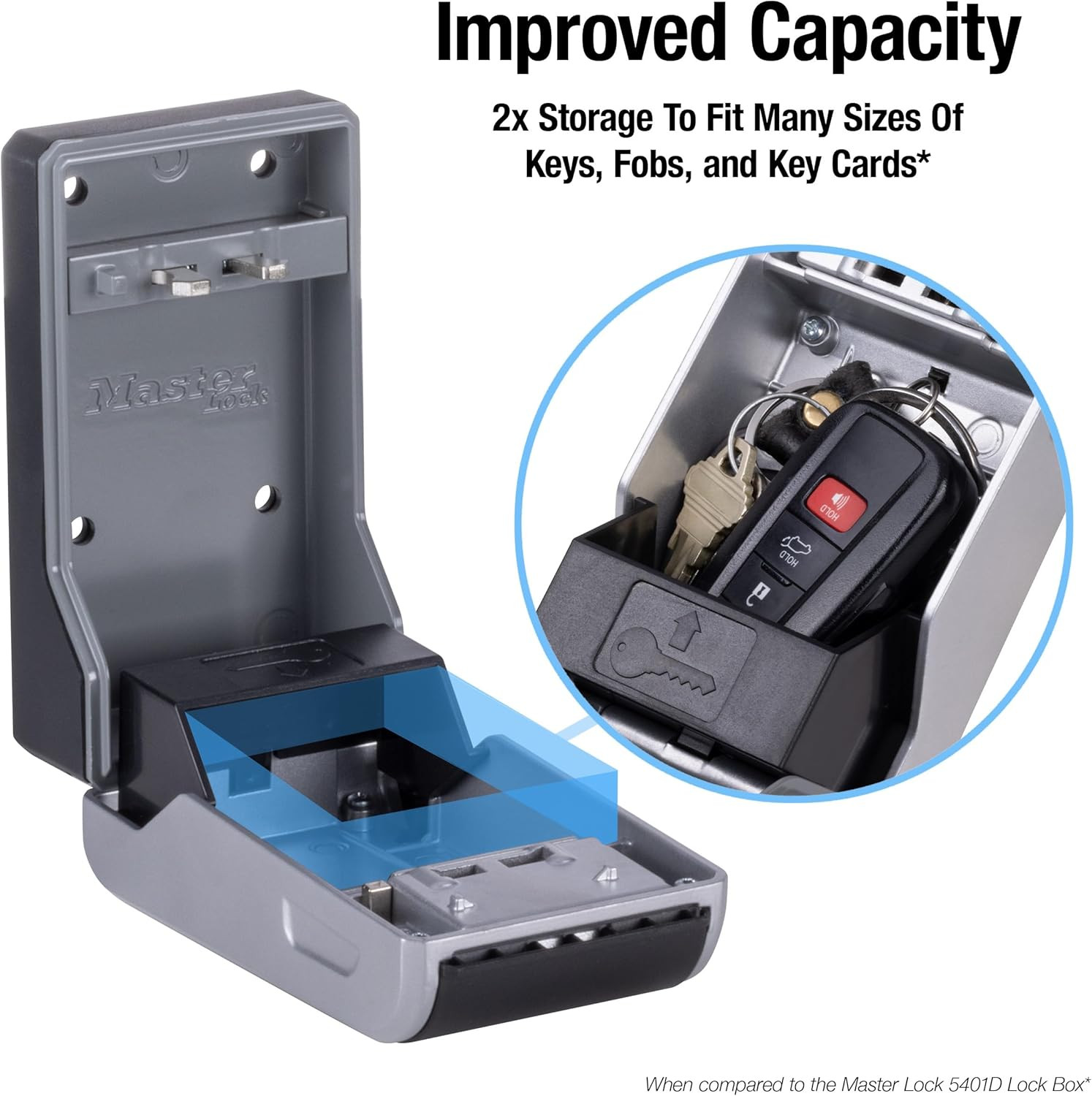 High Capacity Key Lockbox, Combination Dial, Wall Mount