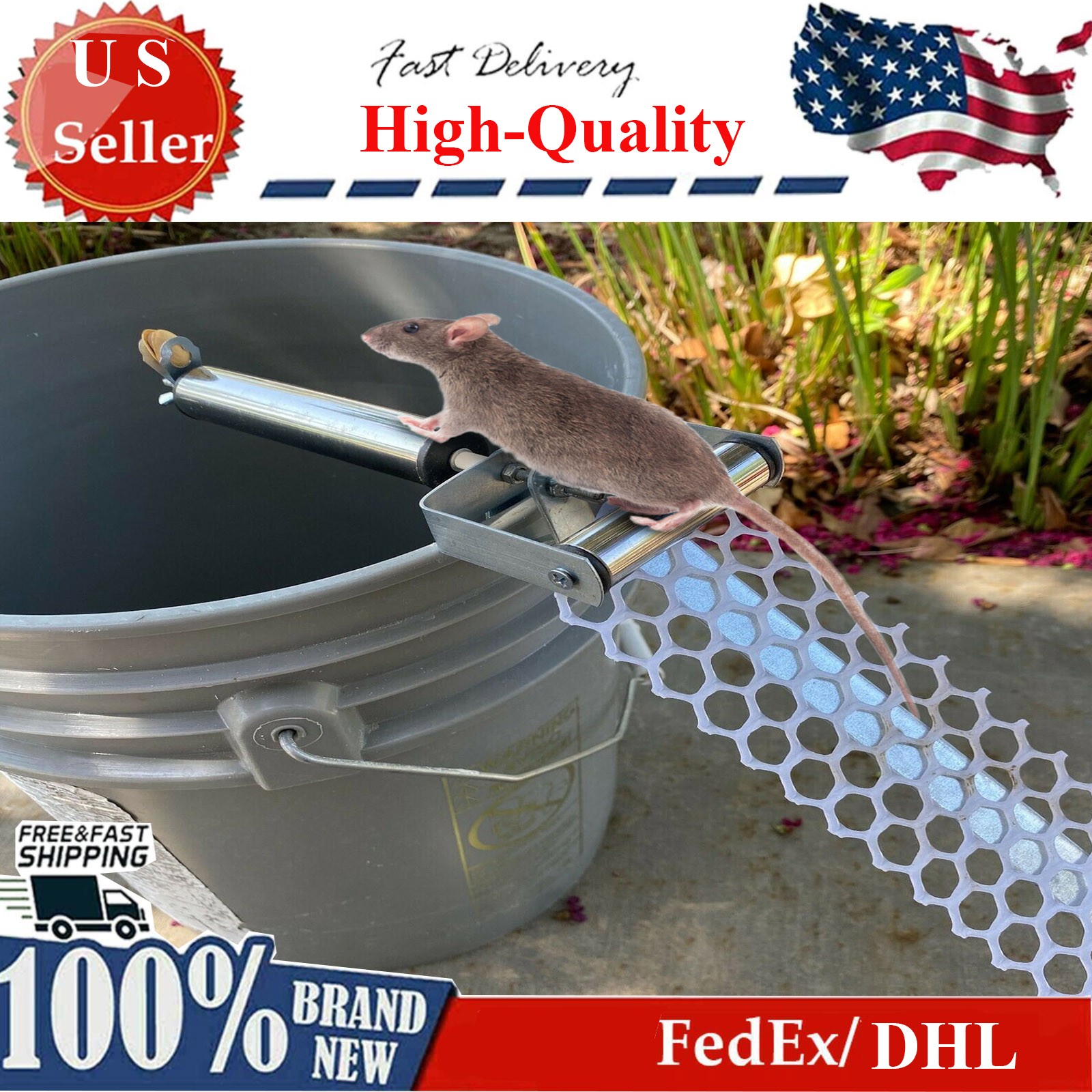 Humane Rolling Log Mouse Trap Bucket Reusable Catch Rat Trap for Indoor Outdoor