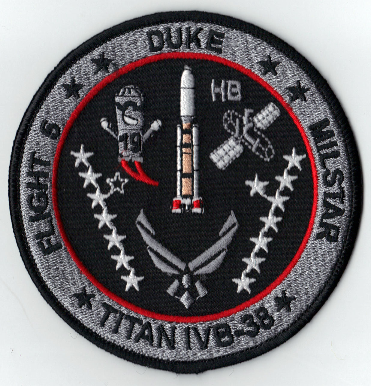 TITAN IV B -38 - DUKE - MILSTAR FLIGHT 5 - USAF NRO DOD SATELLITE LAUNCH PATCH