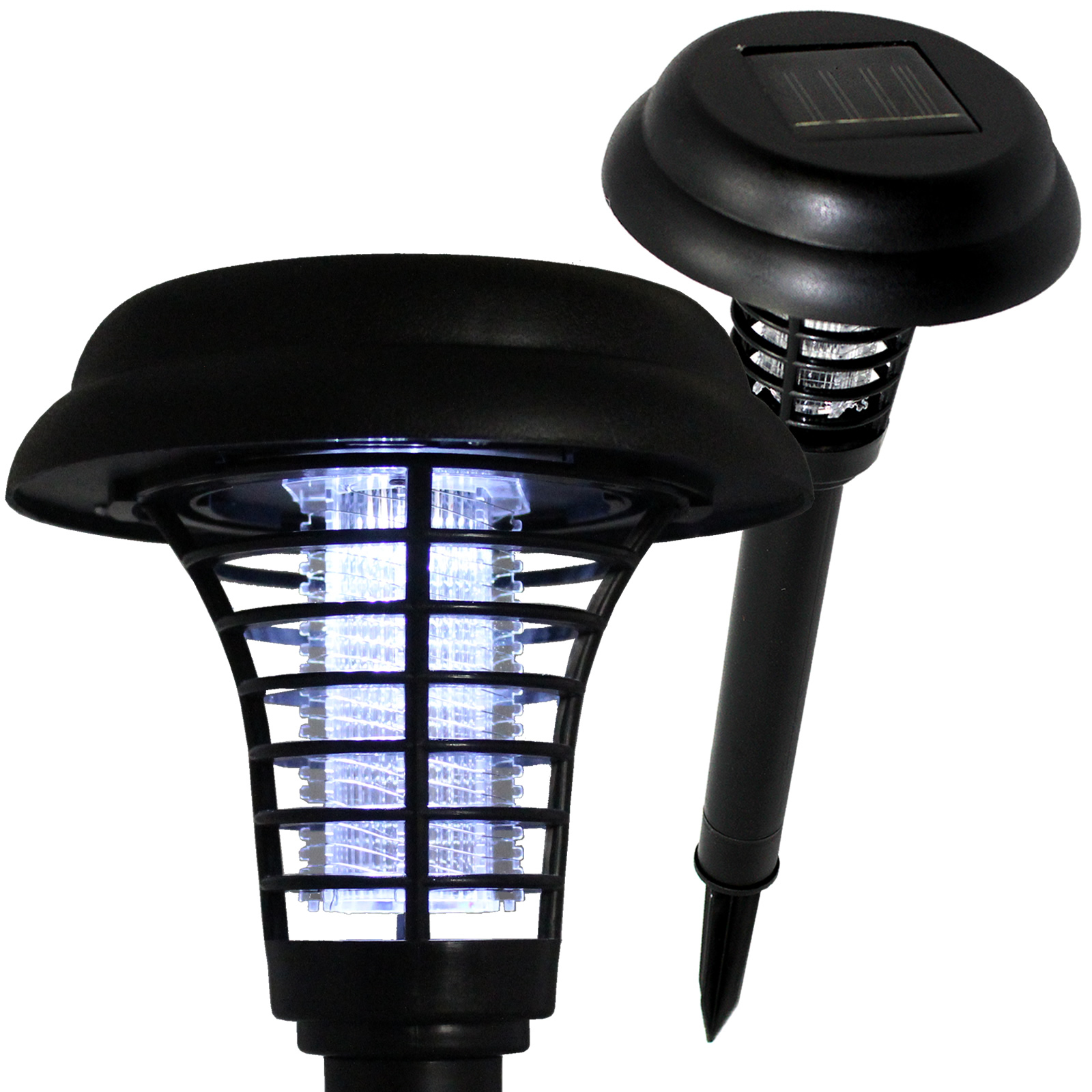 Solar Bug Zapper LED & UV Light Pathway Lighting Insect & Mosquito Control Safe