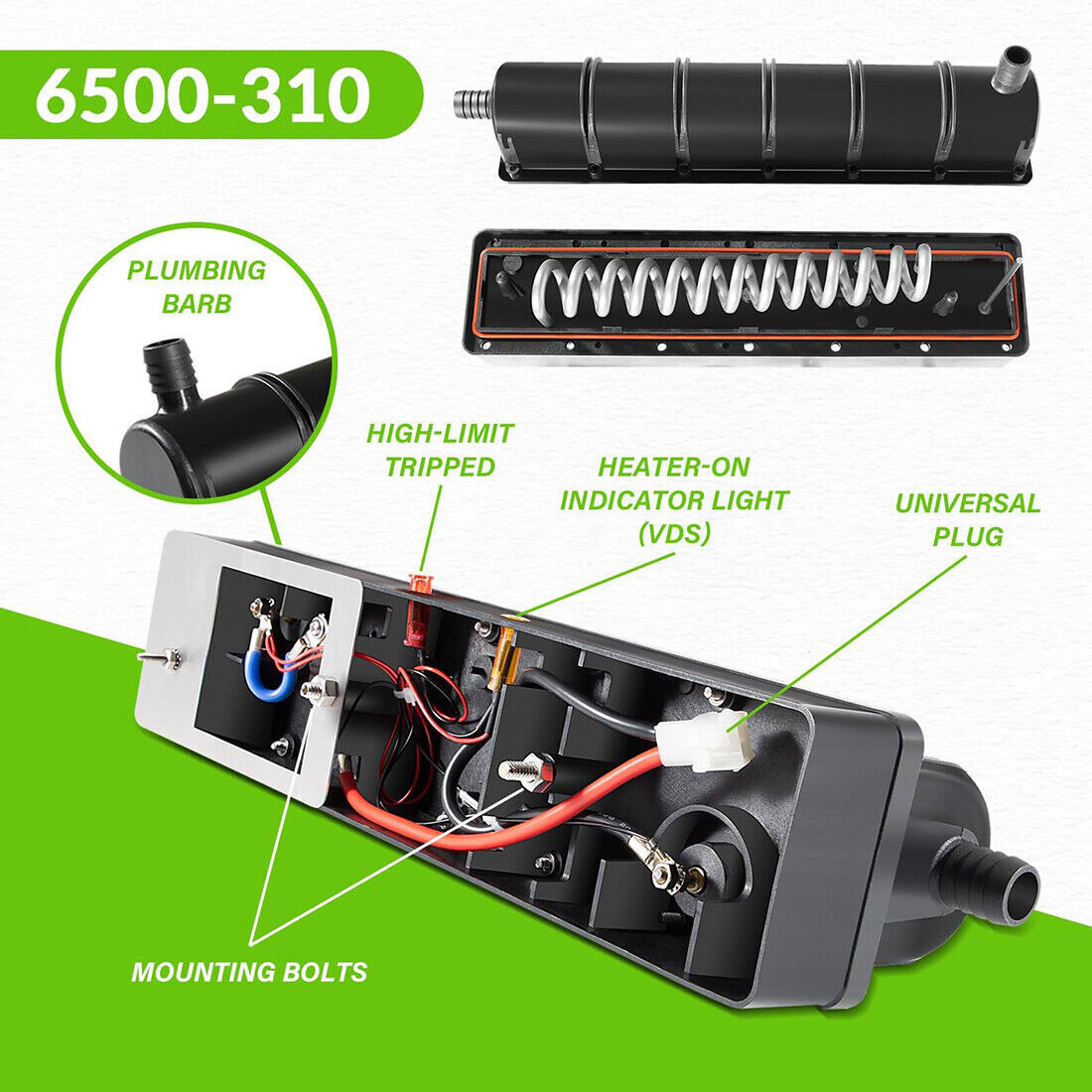 Lo-Flo Heater for Sundance/Jacuzzi Spa Hot Tubs 5.5kW w/Hi Limit Sensor 6500-310