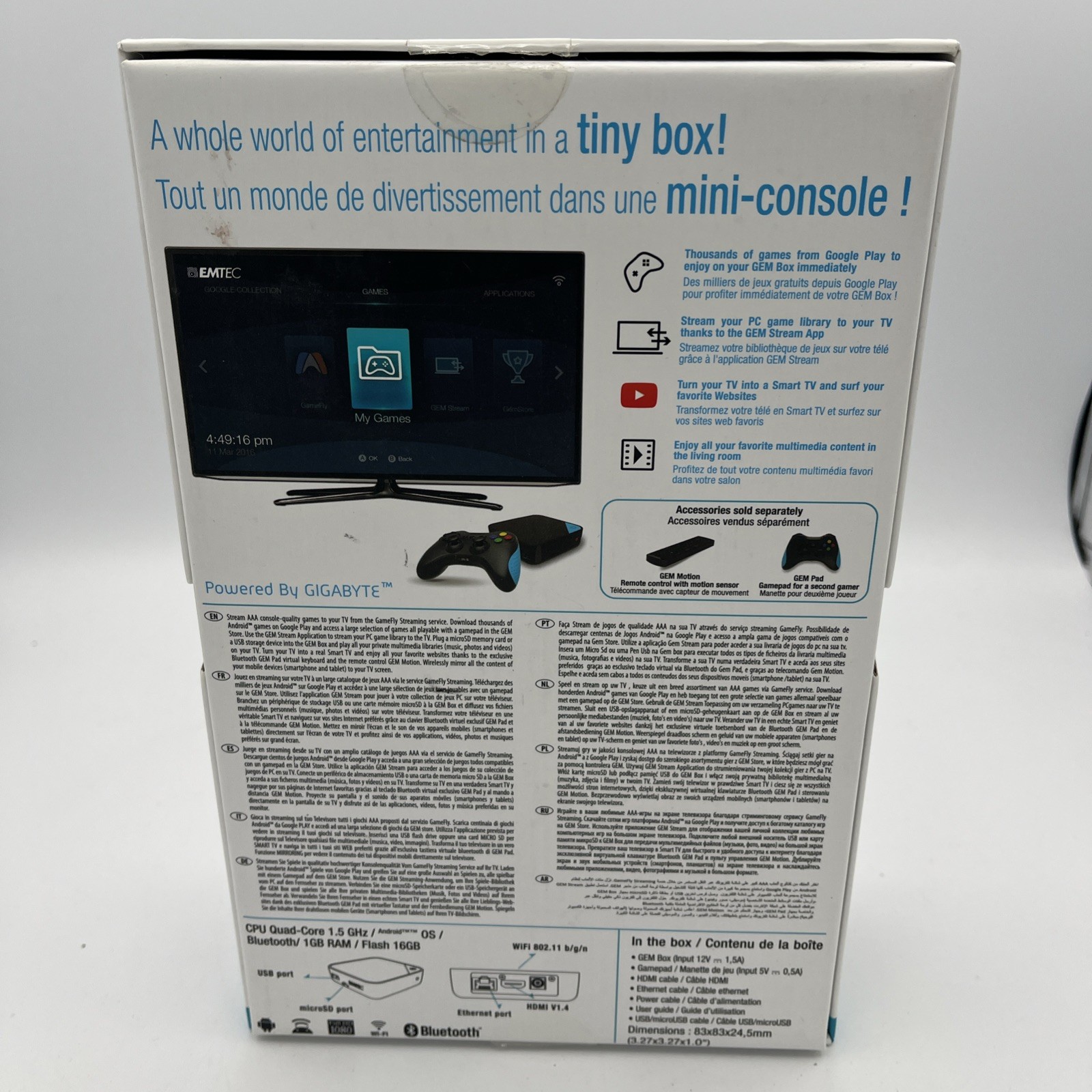 EMTEC GemBox Android Game Console - New In Box