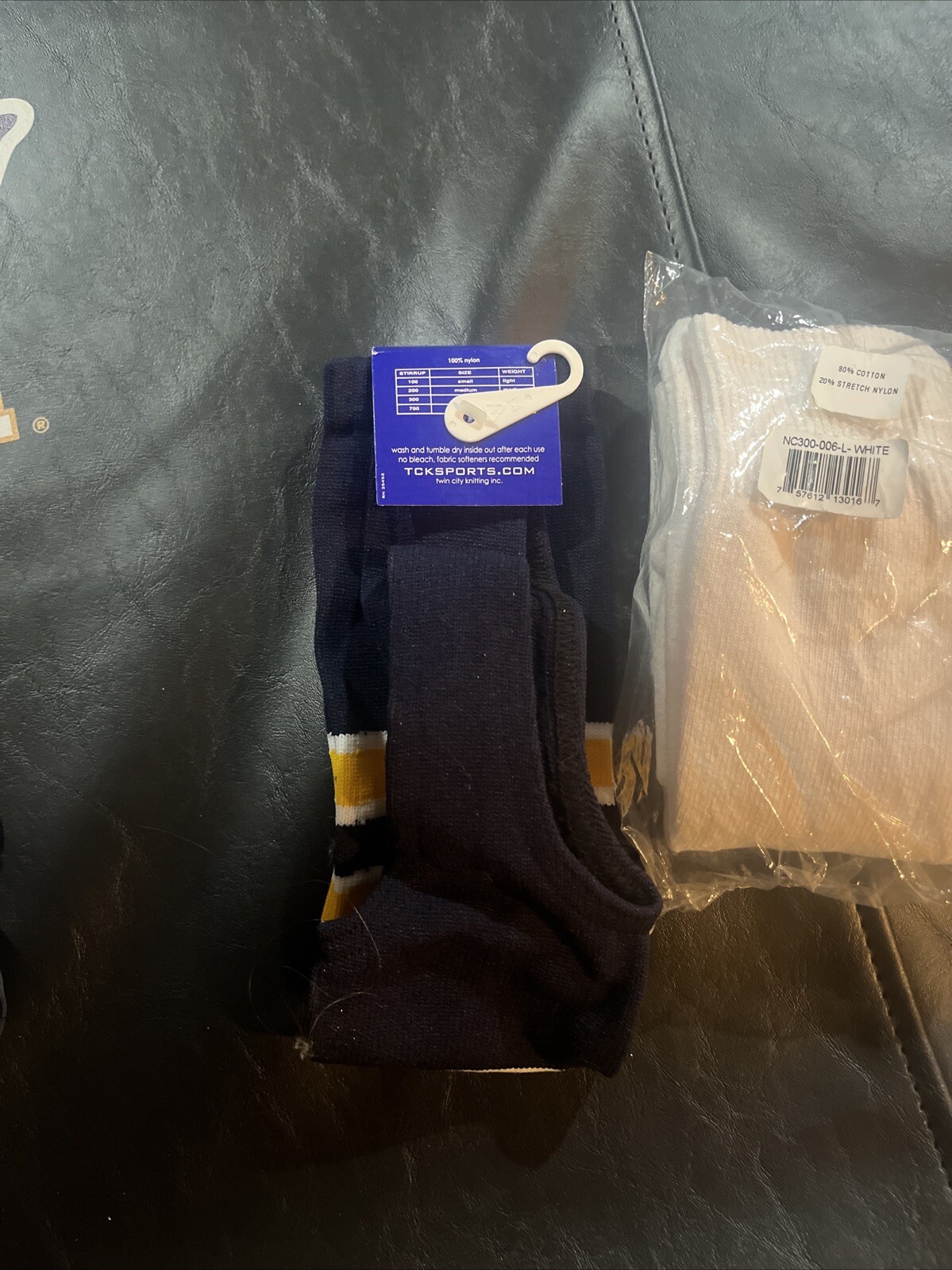 Navy/ Gold Stirrups With Sanitation Socks