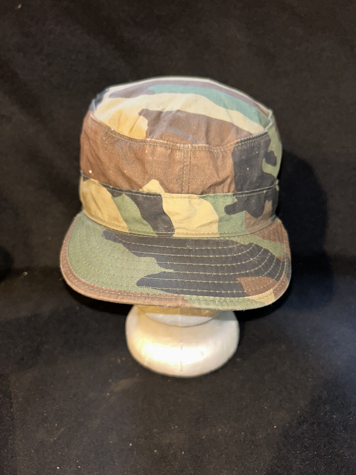 Vintage Combat Hat Woodland Camouflage Issue cap military size 7