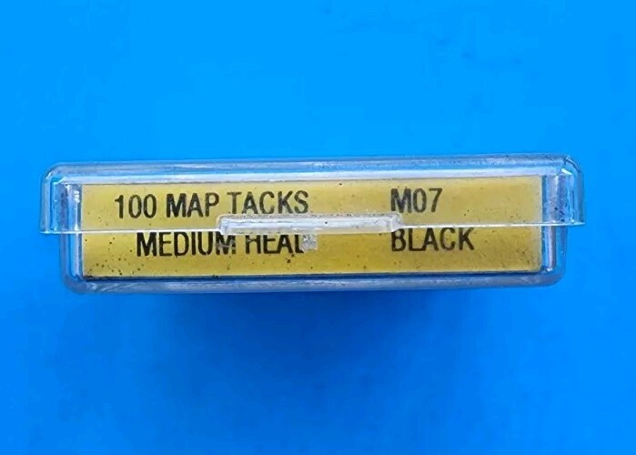 100Pcs Push Pins Round Head Thumb Map Tacks Steel Point Black