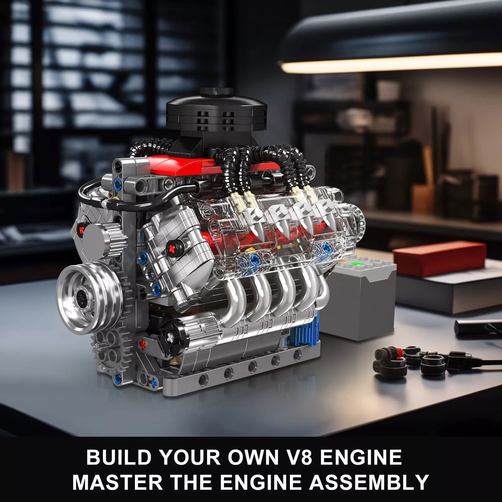 New V8 Engine Motor Engineering Model for Creative Build and Design Enthusiasts