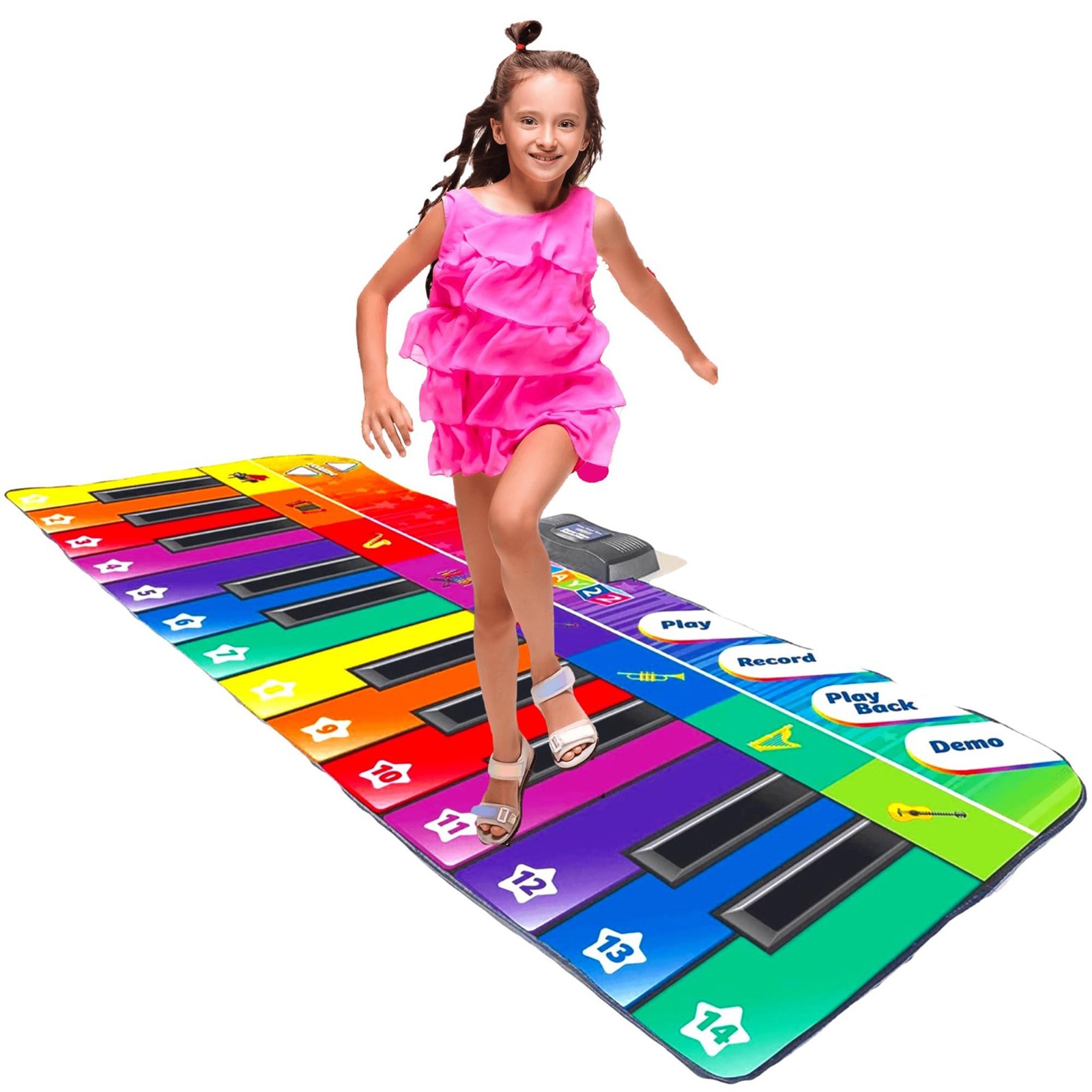 Play22 6 ft. Floor Piano Mat for Toddlers - Giant Piano Playmat, 24 Keys, 8 Musi