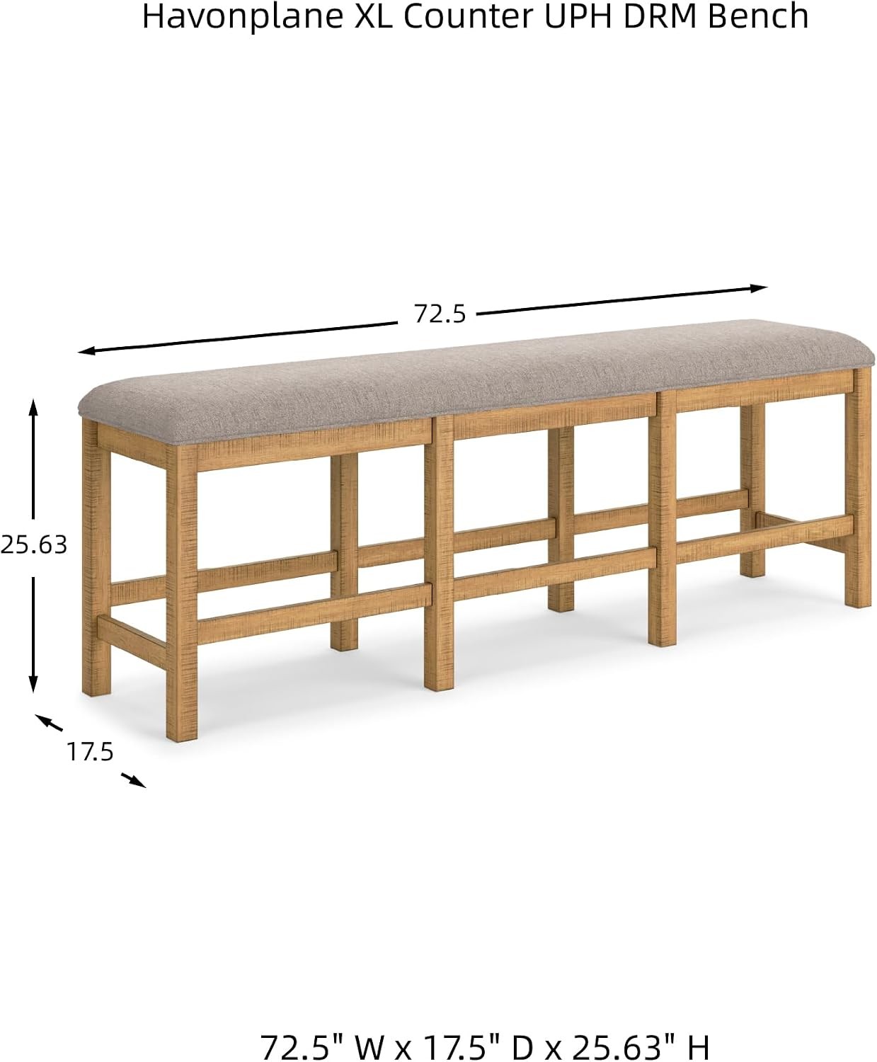 Havonplane 72" Counter Height Dining Bench Brown