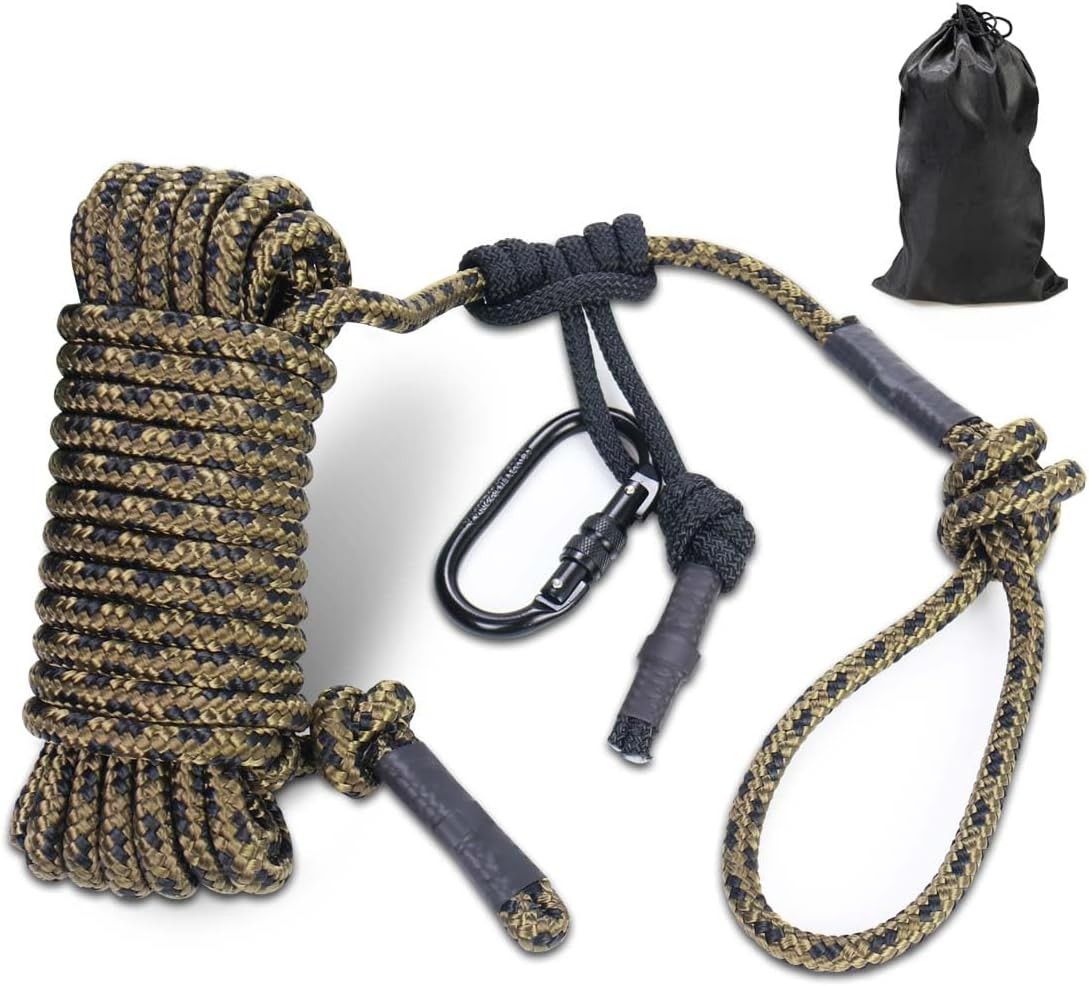 Treestand Lifeline Rope, 30' Treestand Safety Rope for Climbing Sticks, Hanging
