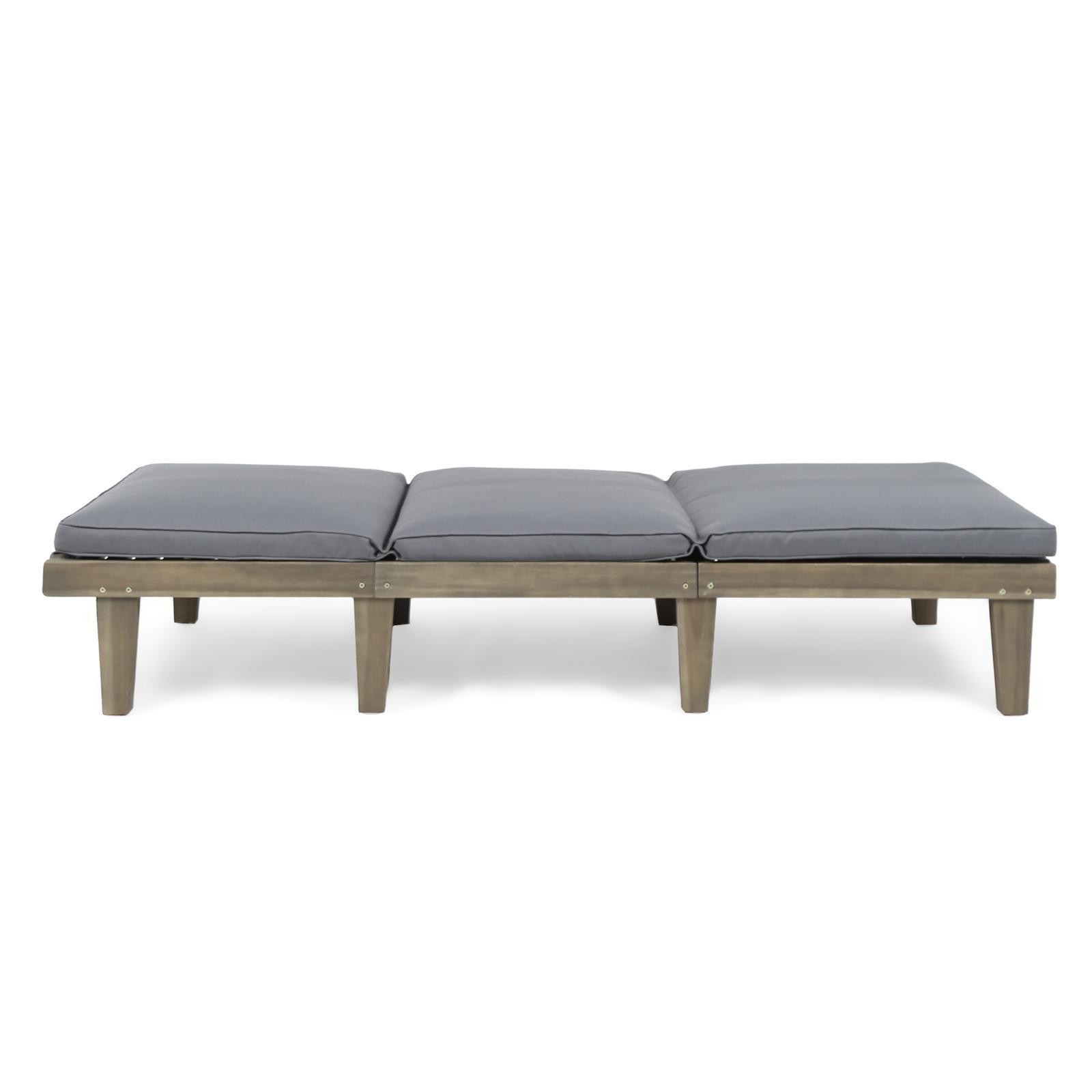 Luxury Acacia Wood Chaise Lounge with Water-Resistant Cushions for Poolside
