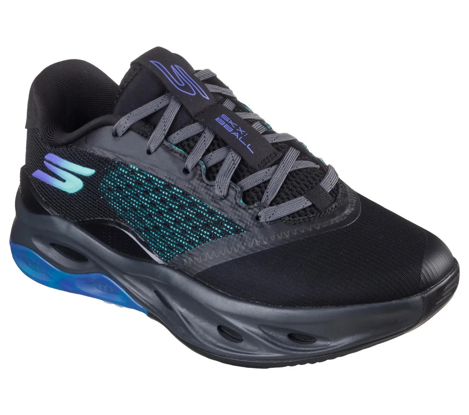 Basketball Skechers Shoes Men Black Sport SKX FLOAT Comfort Casual LaceUp 253001