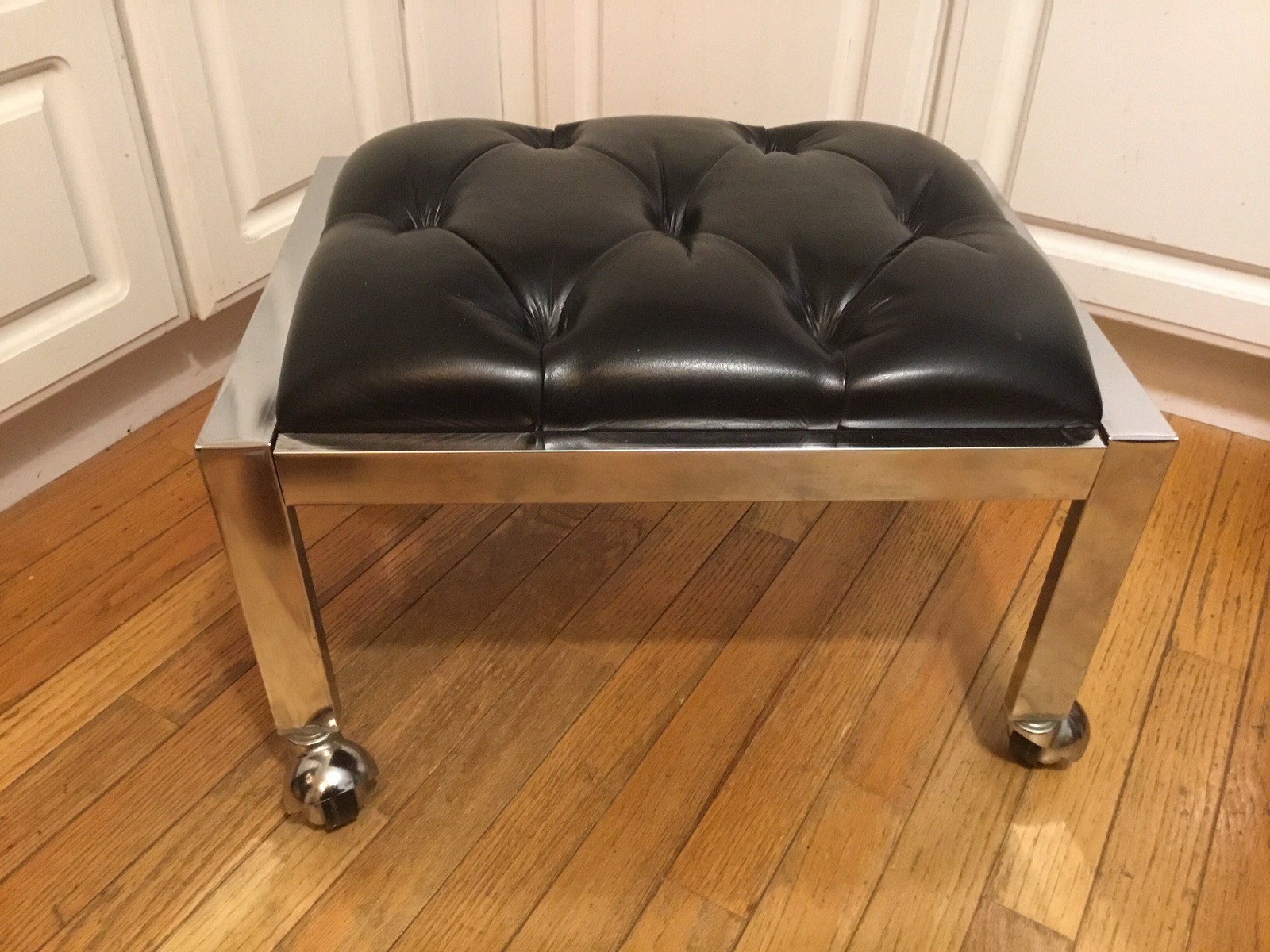 mid century rolling foot stool