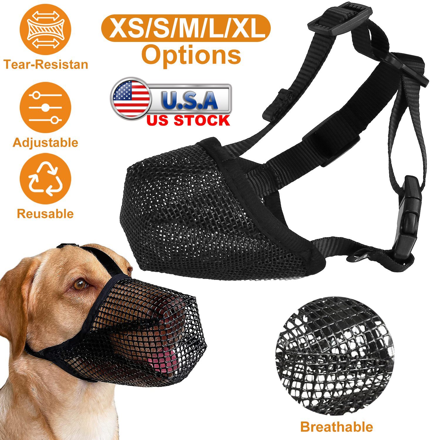 NEW Mask Soft Anti Bite Barking Chewing Mesh Mask Training Adjustable