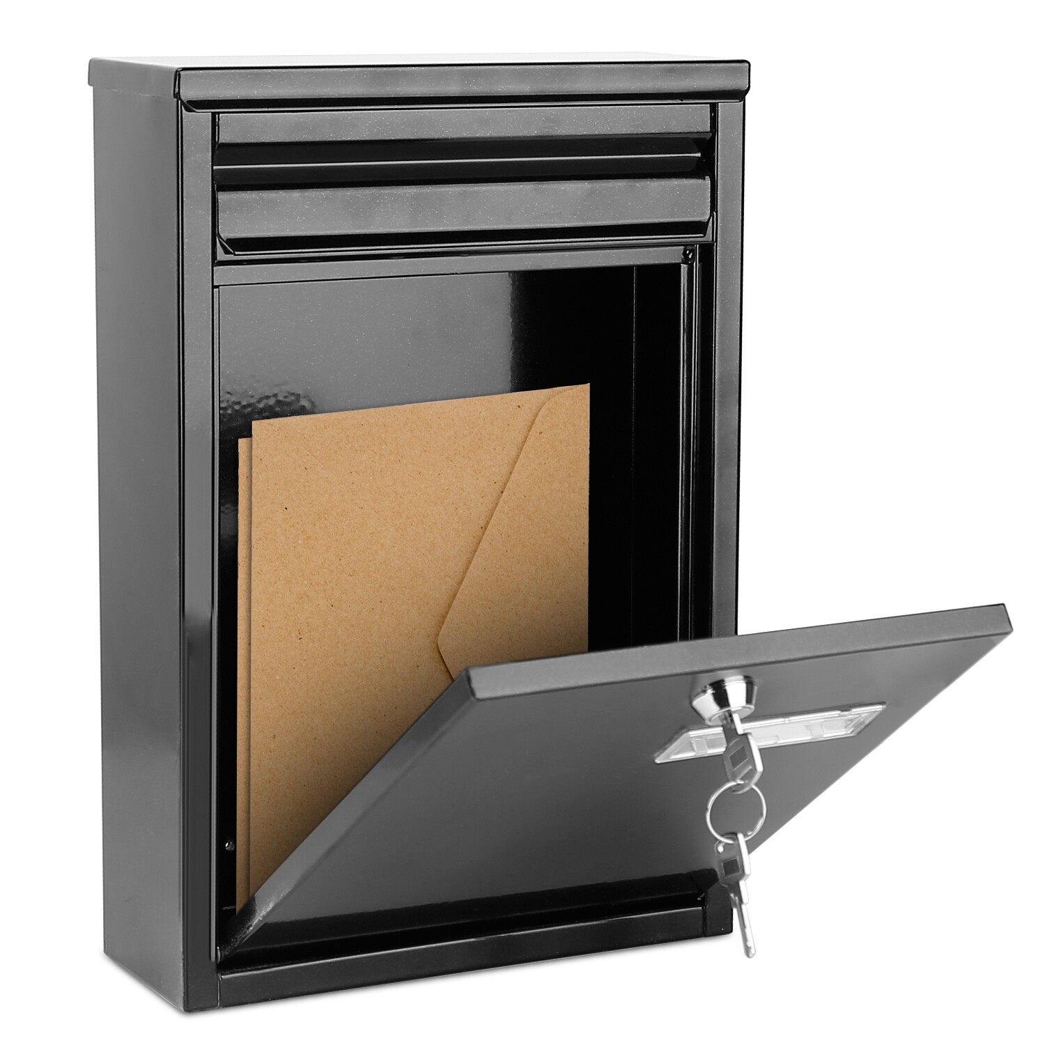 Locking Mailboxes Wall Mounted Key Lock Drop Mail Box Steel Rust-proof Post Box