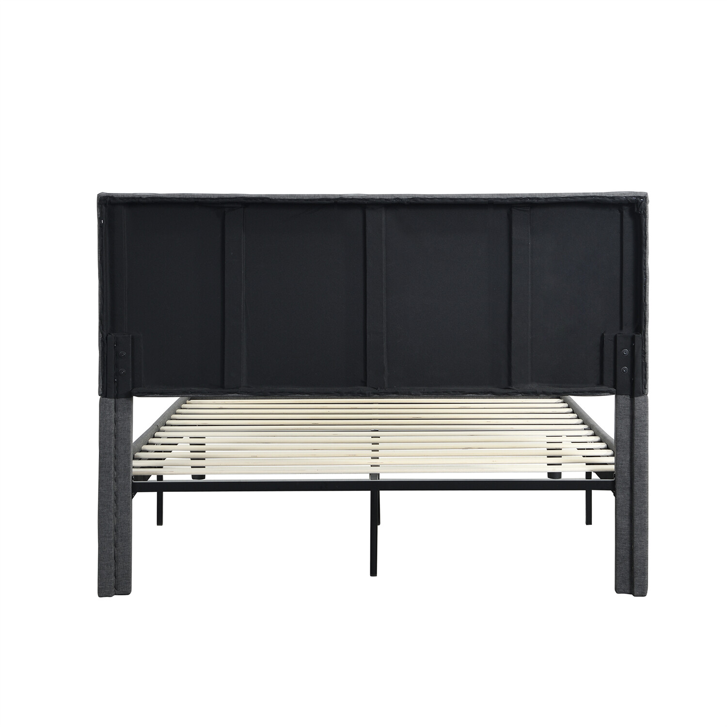 Queen Size Bed Frame Upholstered Platform Bed Frame w/ Upholstered Headboard US