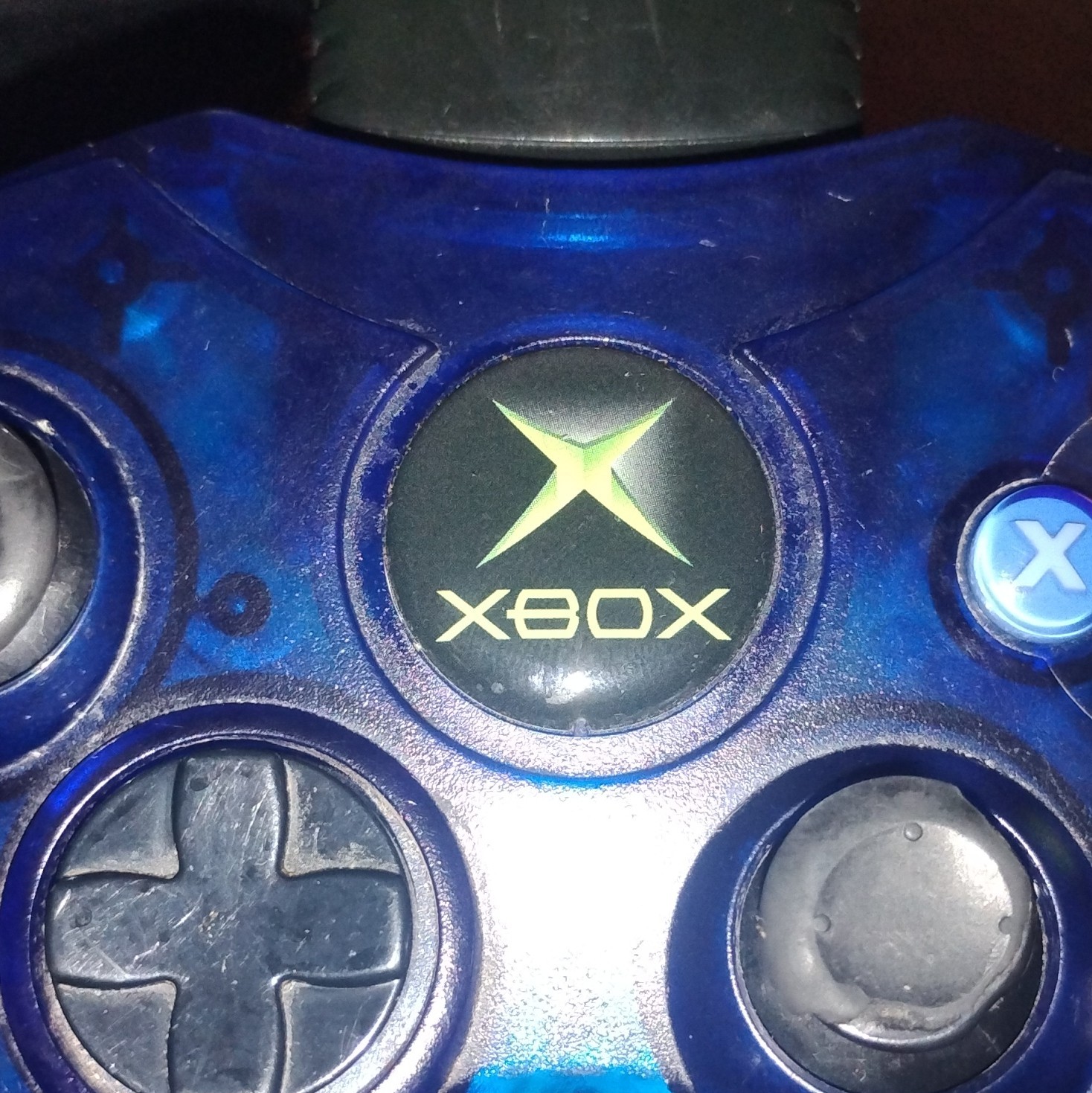 Xbox OG Controller S Blue, Memory Card Unit, 2 OEM Connectors, Works, Authentic