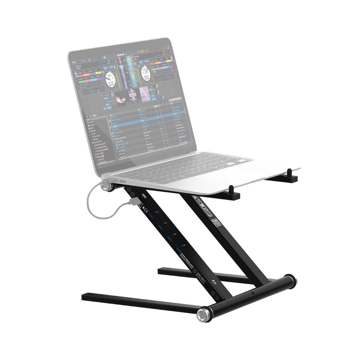 Reloop AMS-STAND-HUB Advanced DJ Computer Laptop Stand with USB-C PD Hub