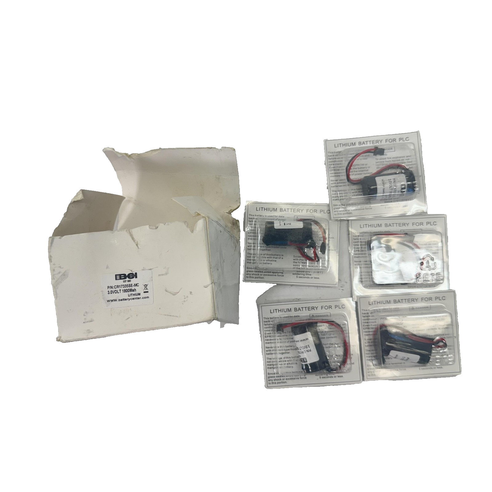 BGI CR17335SE-MC Lithium Battery for PLC 3.0V 1800mAh Replacement Lot of 5