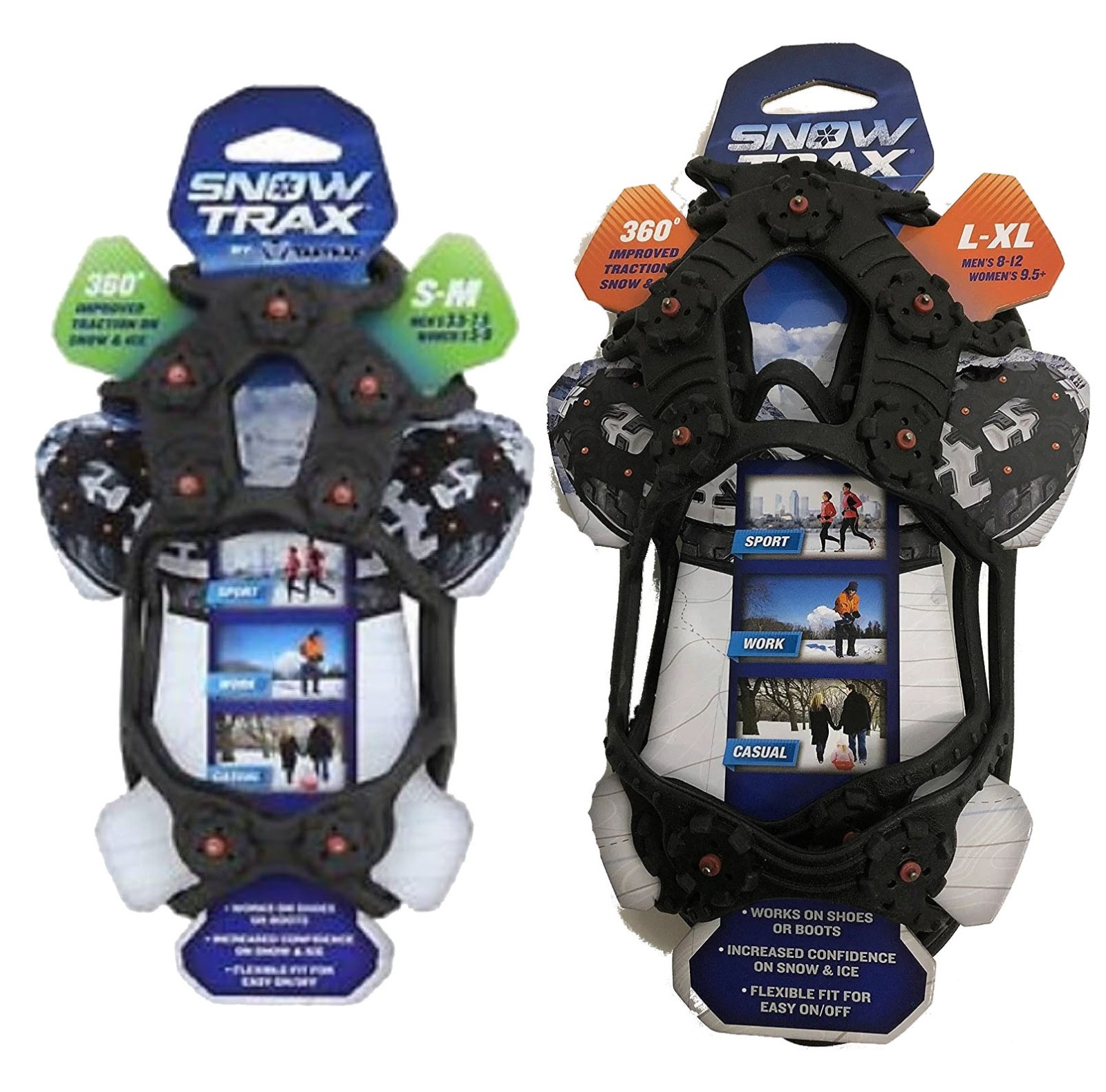 YAKTRAX Snow Trax Traction Shoes Covers with Spikes and Strap for Men & Women