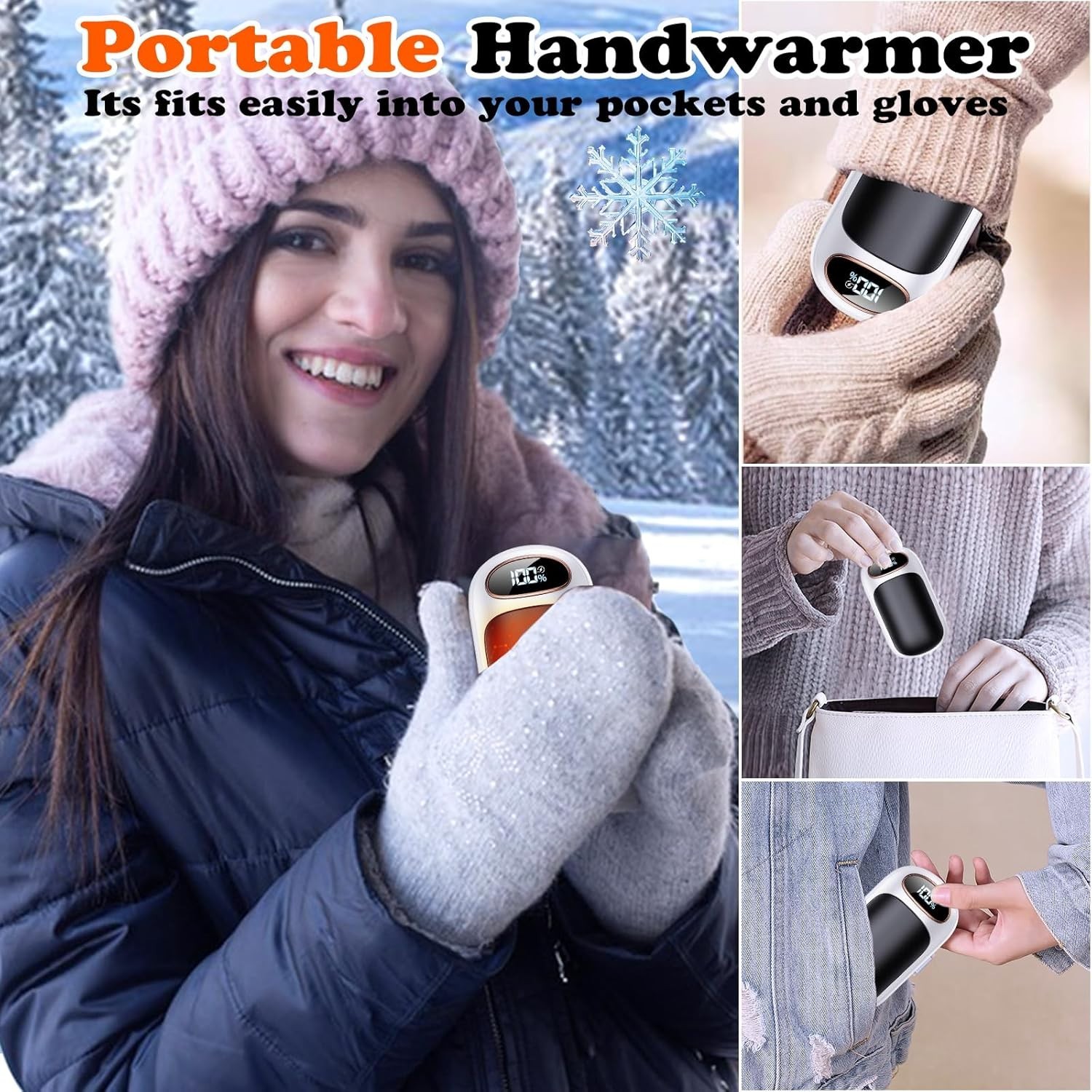 Hand Warmers 2 Pack - Share the Warmth with Split Design & 4 Adjustable Levels
