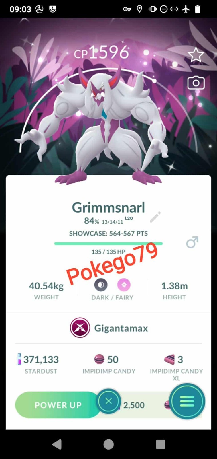 Pokemon Shiny Gigantamax Grimmsnarl With Special Background - Tr.a.d.e or P.T.C