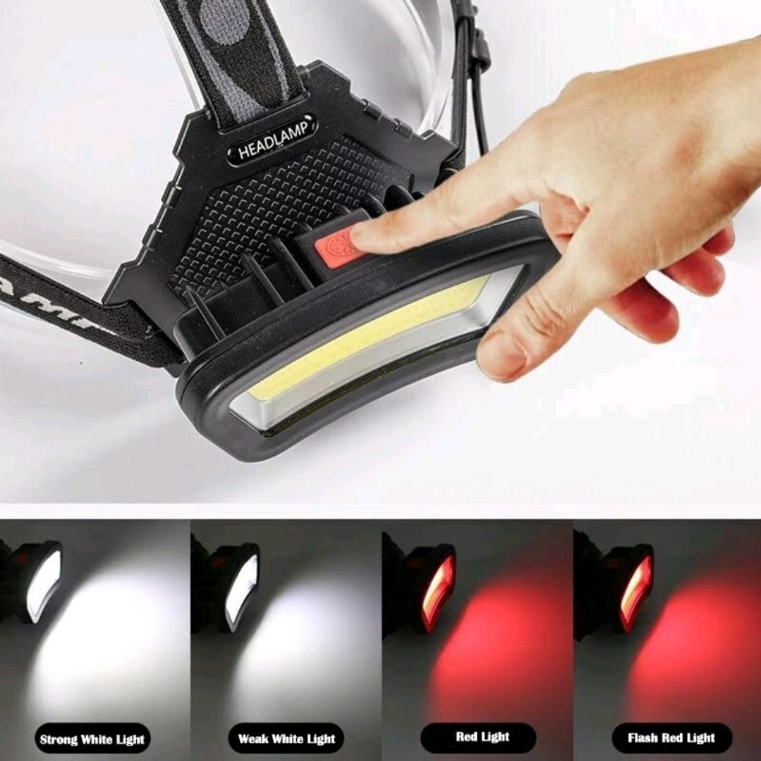 USB rechargeable COB LED headlamp Headlight 18650 Front Head Light Lamp Torch